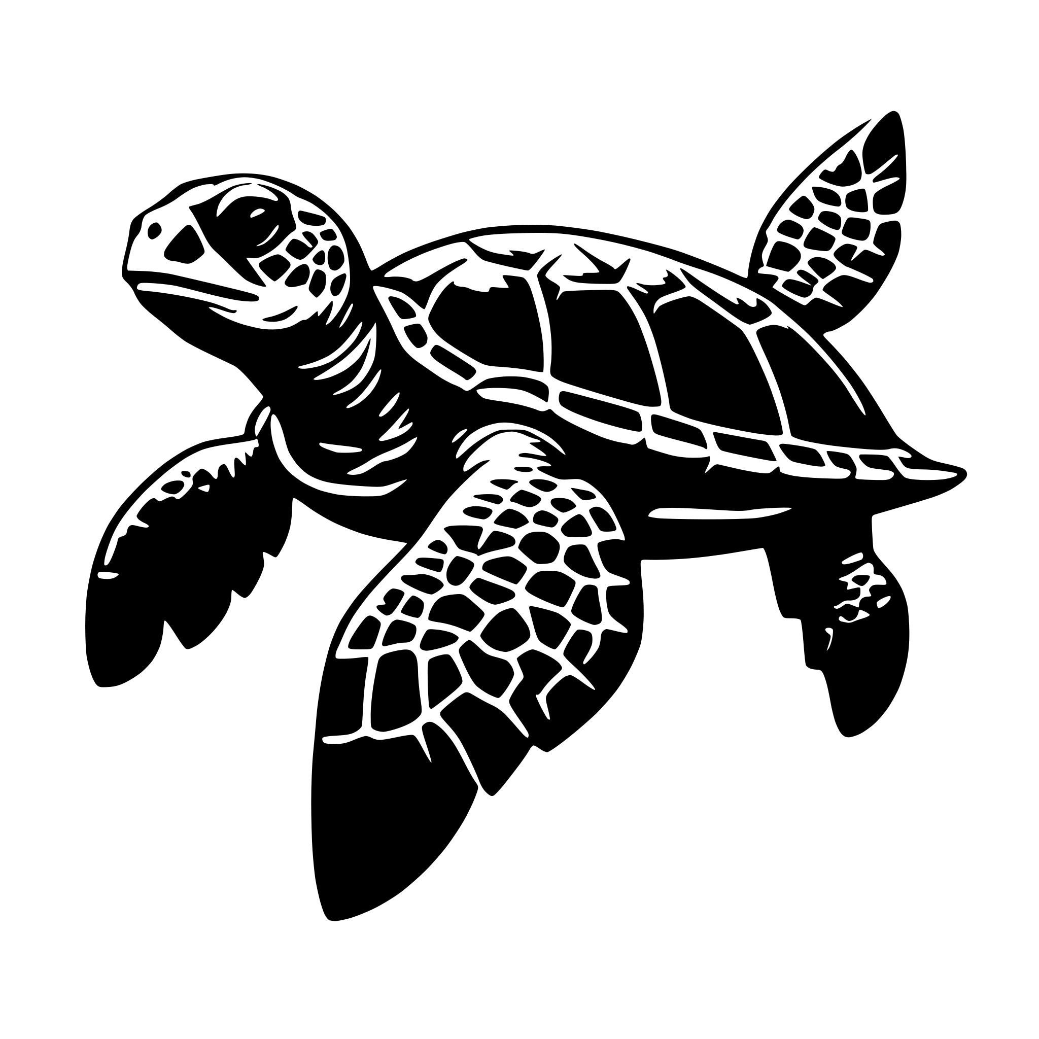 AI-generated SVG of 'sea turtle swimming'
