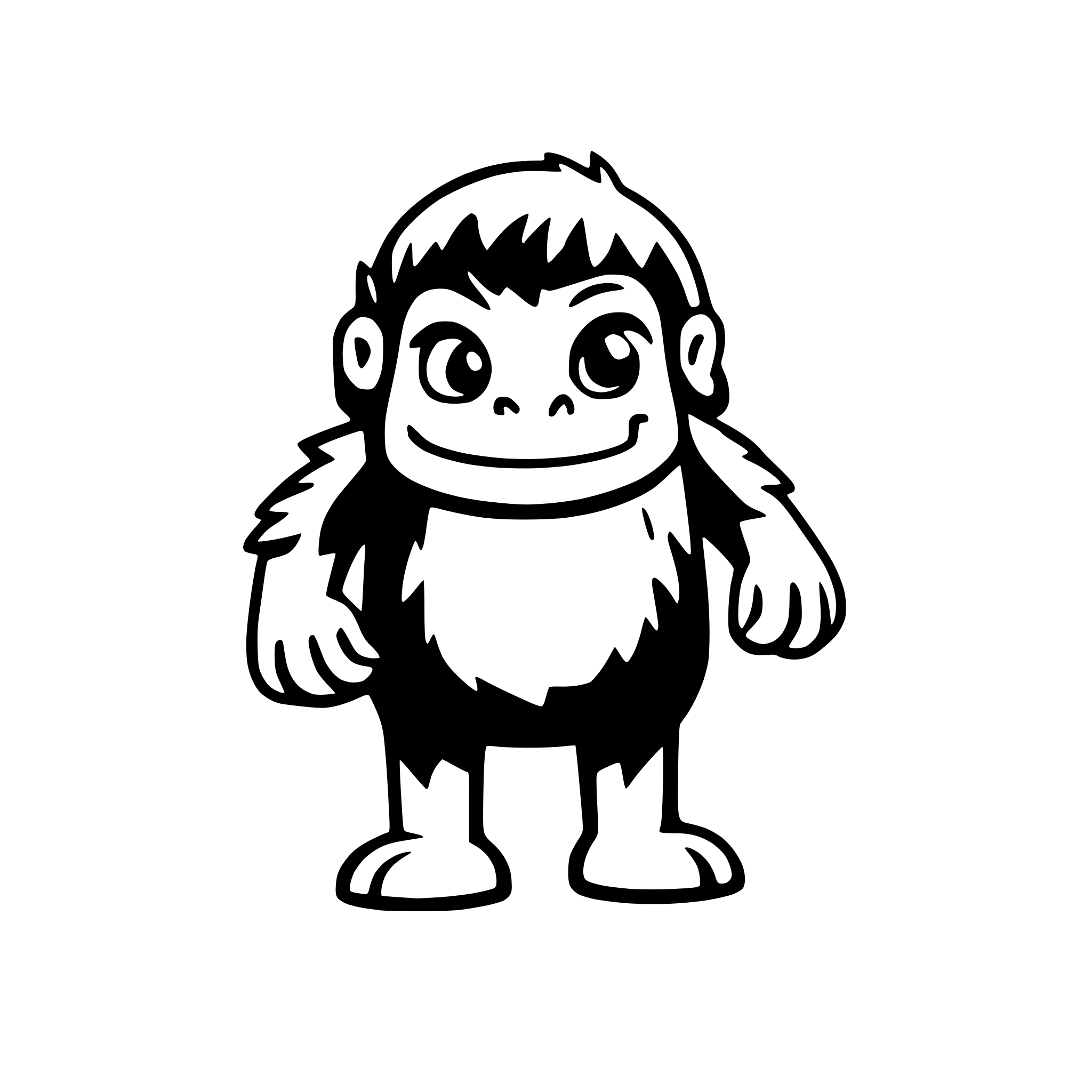 AI-generated SVG of 'cute cartoonish bigfoot creature'