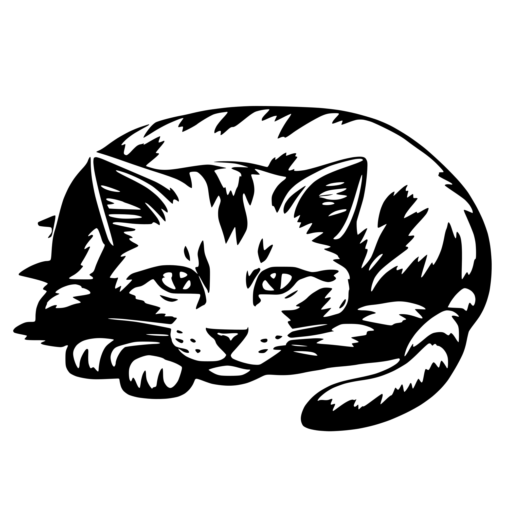 AI-generated SVG of 'cat on the ground sleeping'