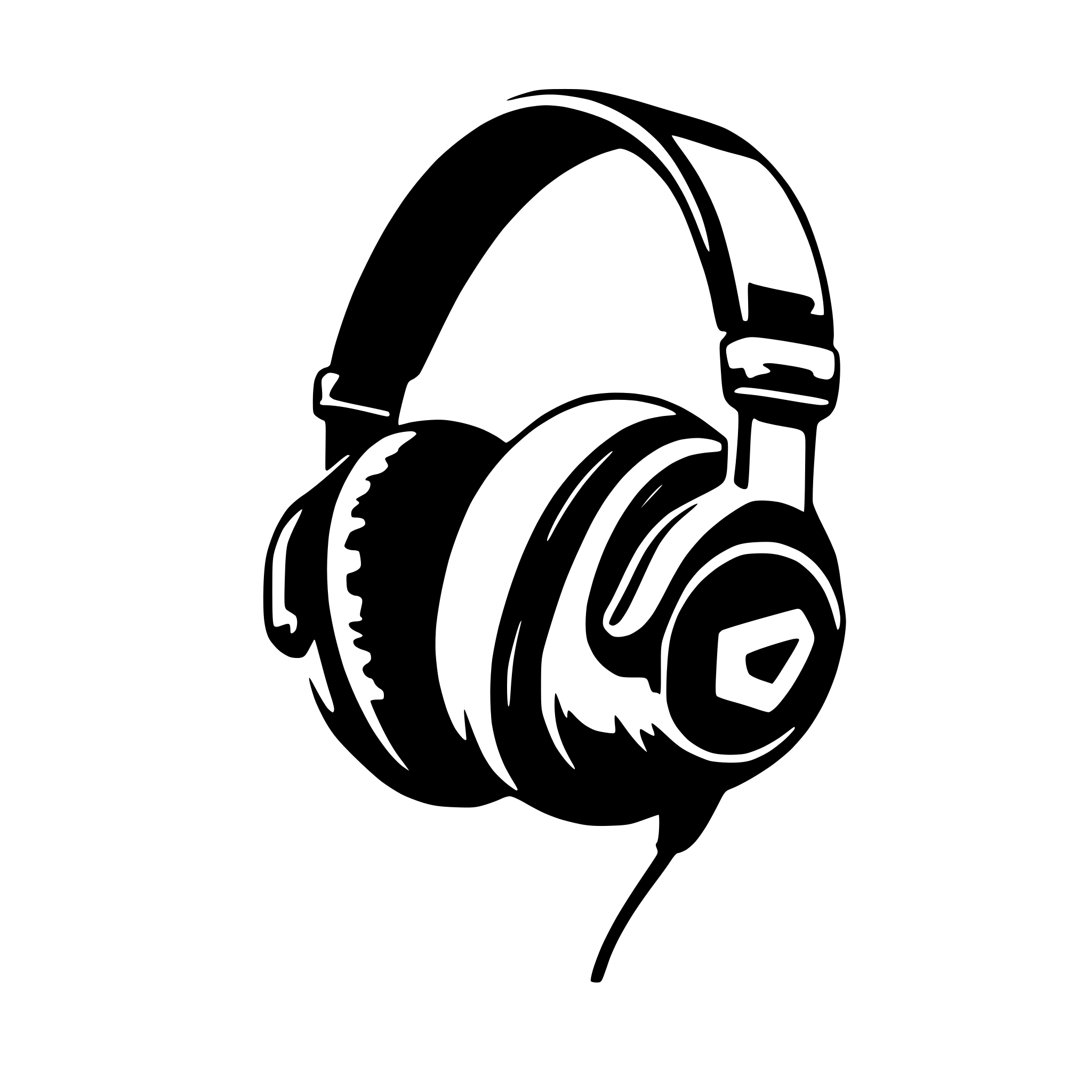 AI-generated SVG of 'draw headphone simple line'
