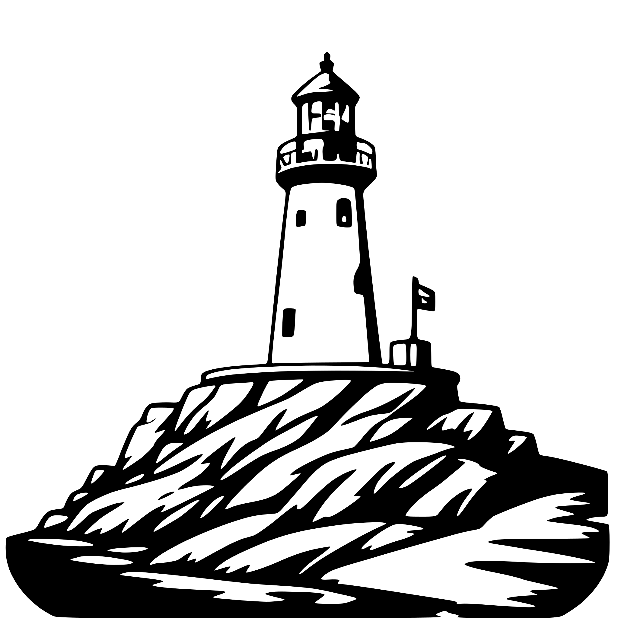 AI-generated SVG of 'lighthouse on a cliff'