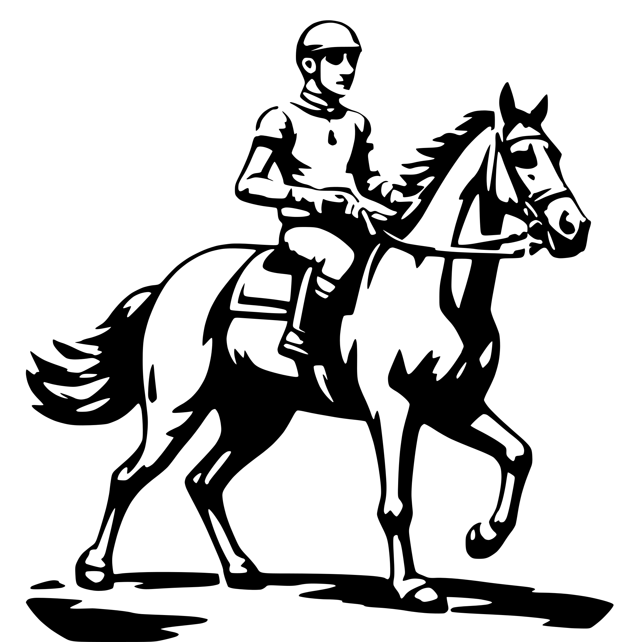 AI-generated SVG of 'jockey riding a horse'