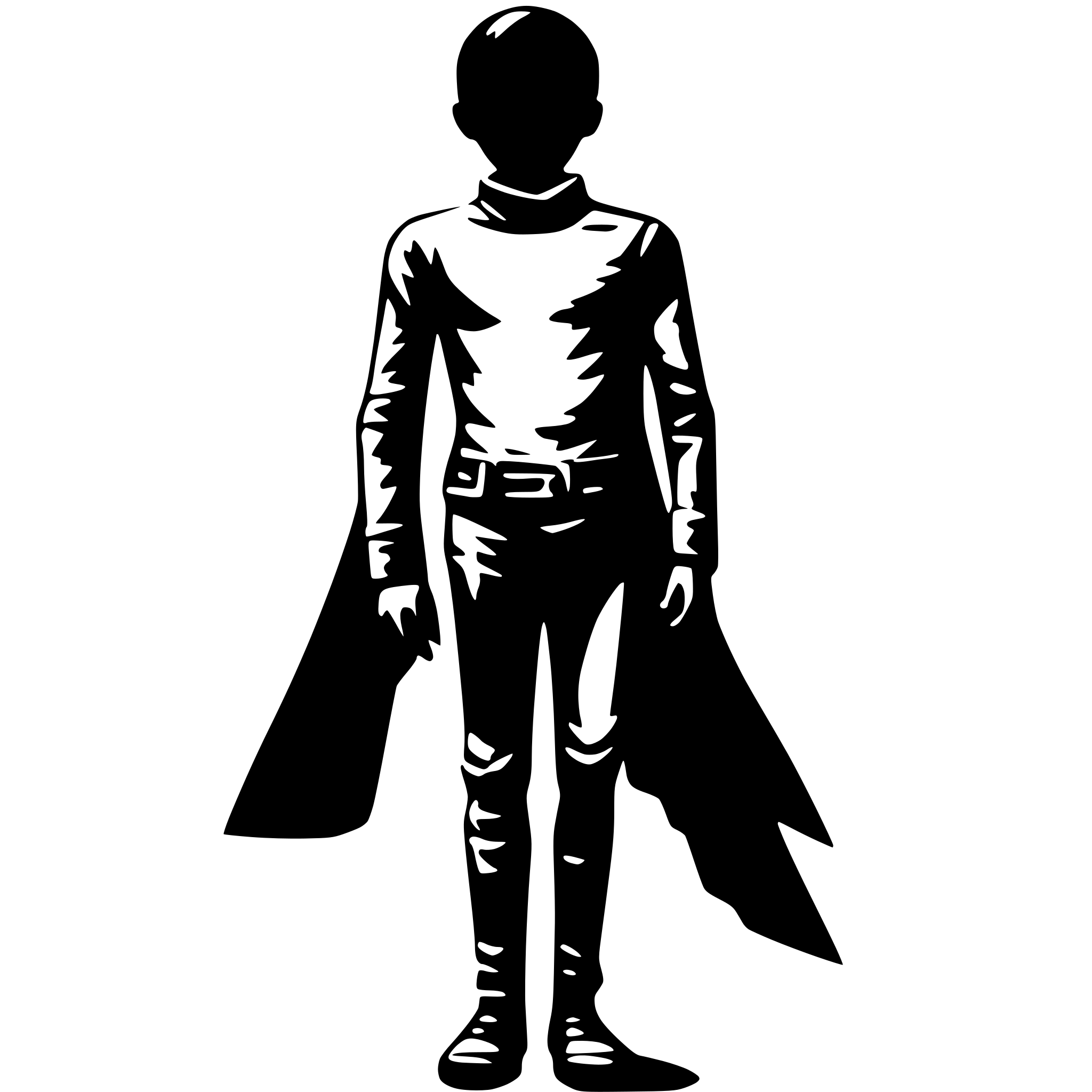 AI-generated SVG of 'black human silhouette full body front'