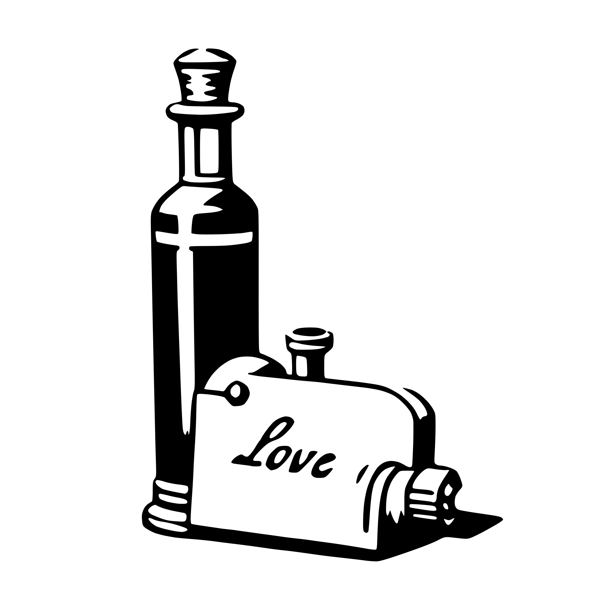 AI-generated SVG of 'love letter in a bottle'