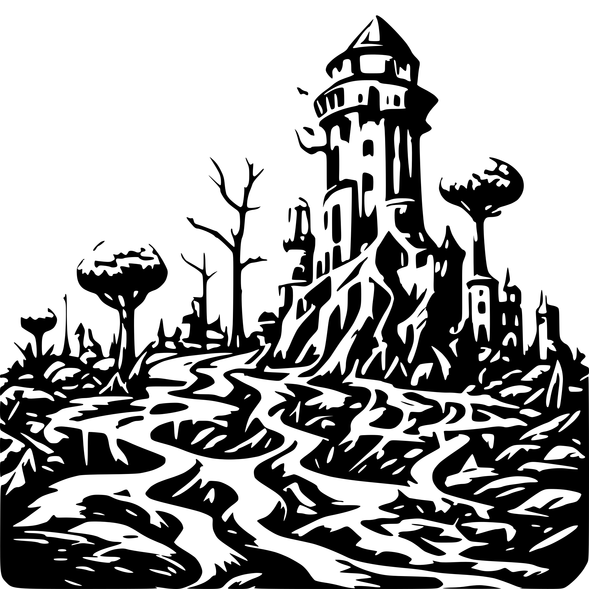 AI-generated SVG of 'destruction brings new life'