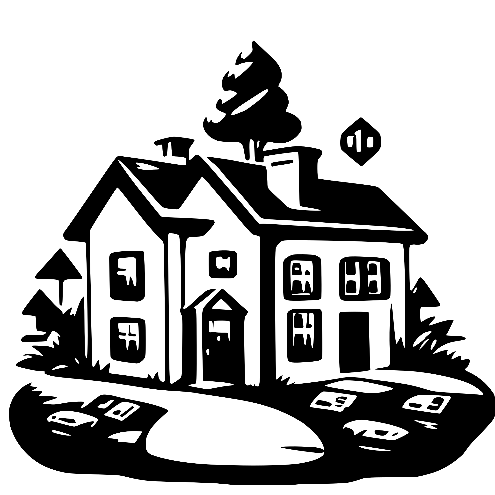AI-generated SVG of a houses and money