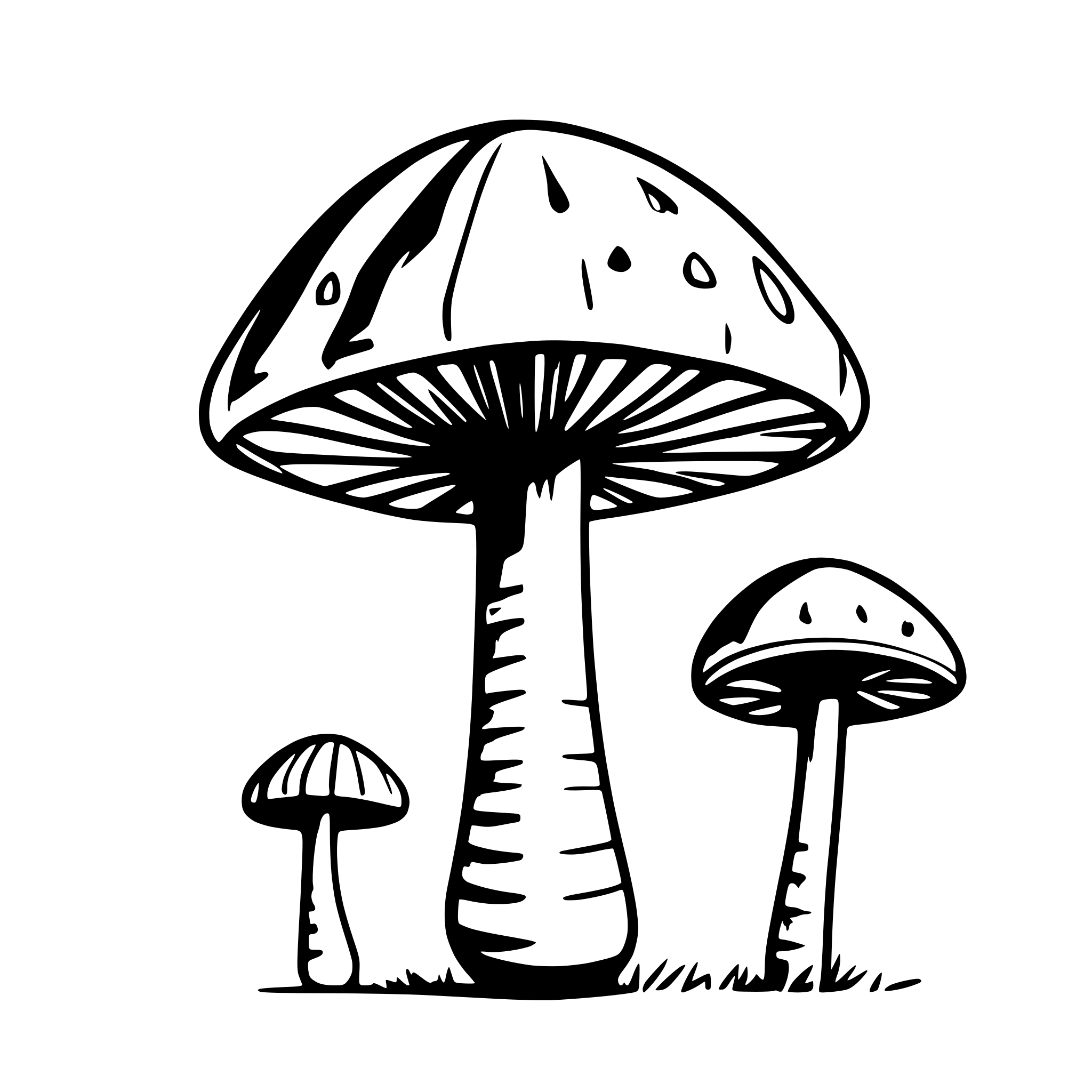 AI-generated SVG of a mushrooms formed as a parabol antenna