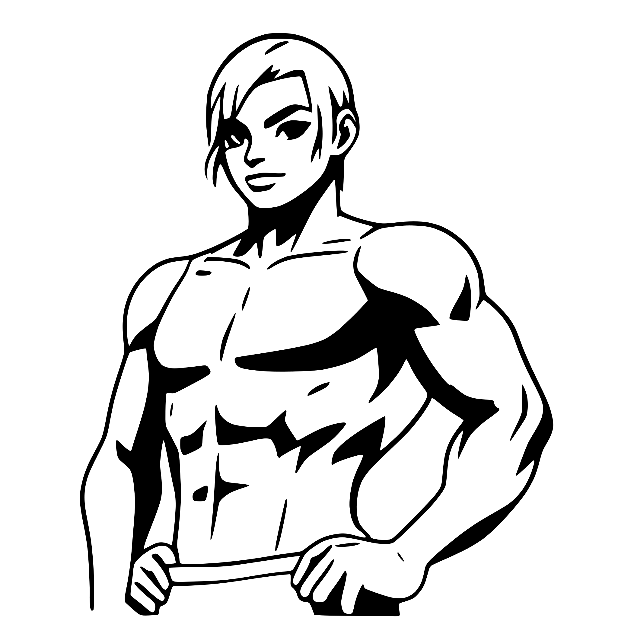AI-generated SVG of 'anime muscle boy'