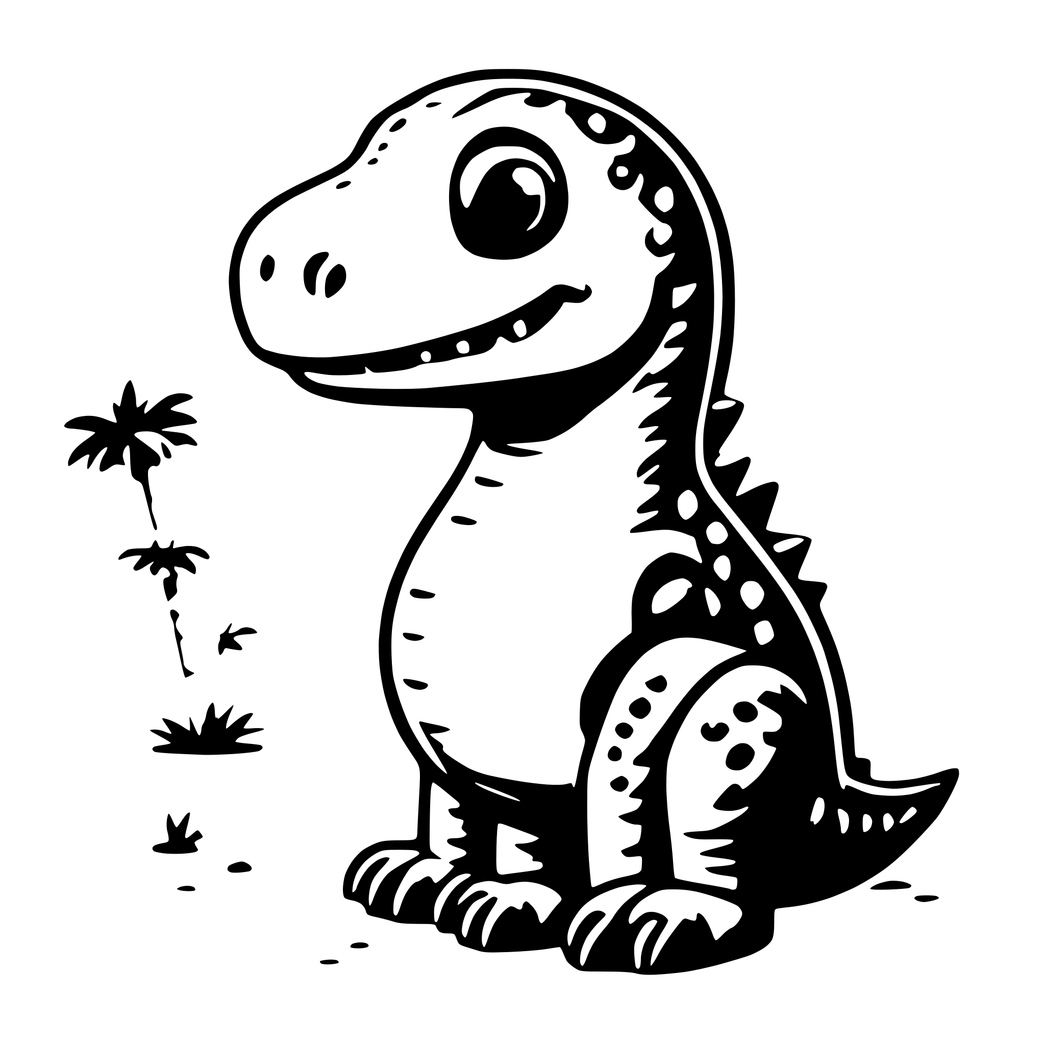 AI-generated SVG of 'cute dinosaur, short detaild'