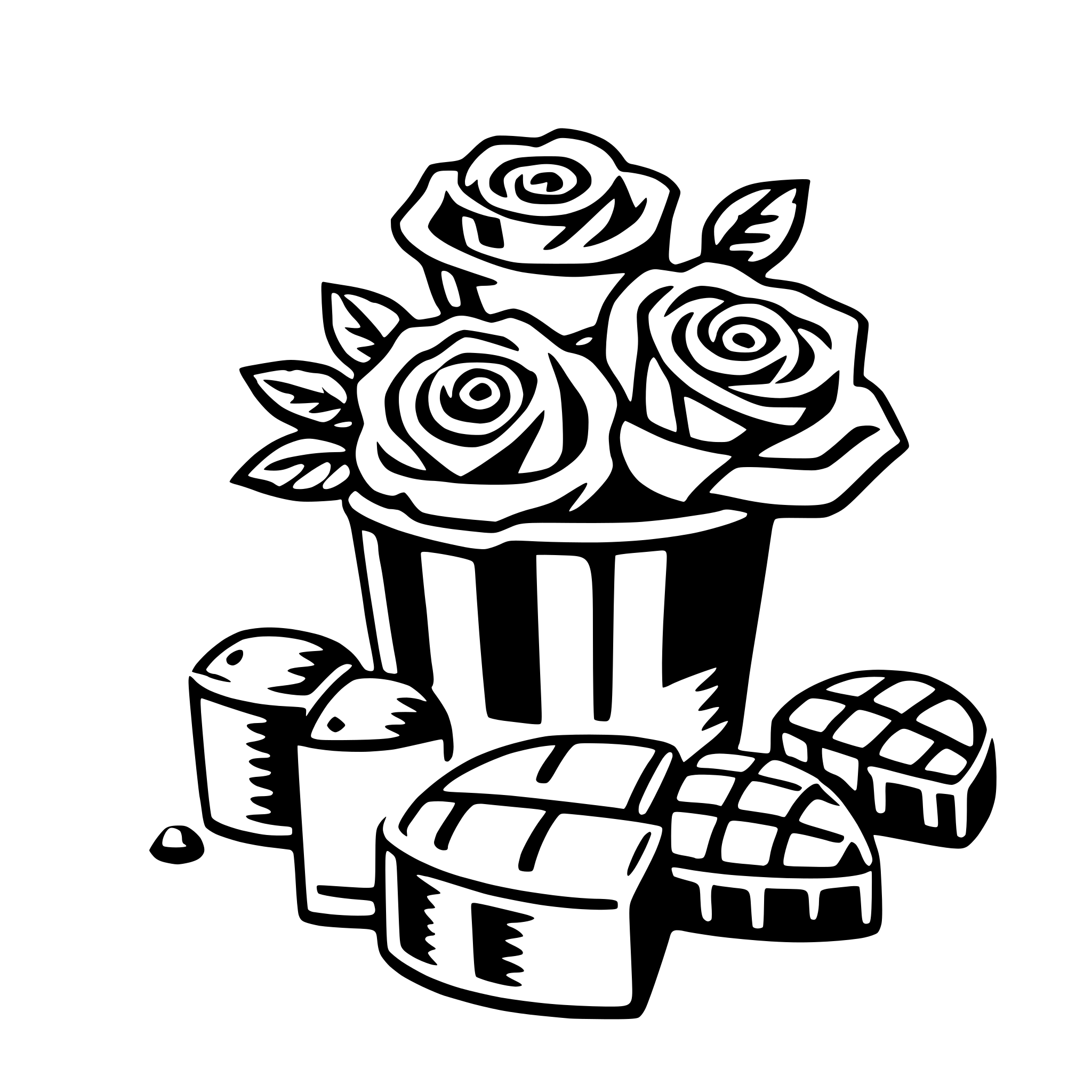 AI-generated SVG of a roses and chocolates