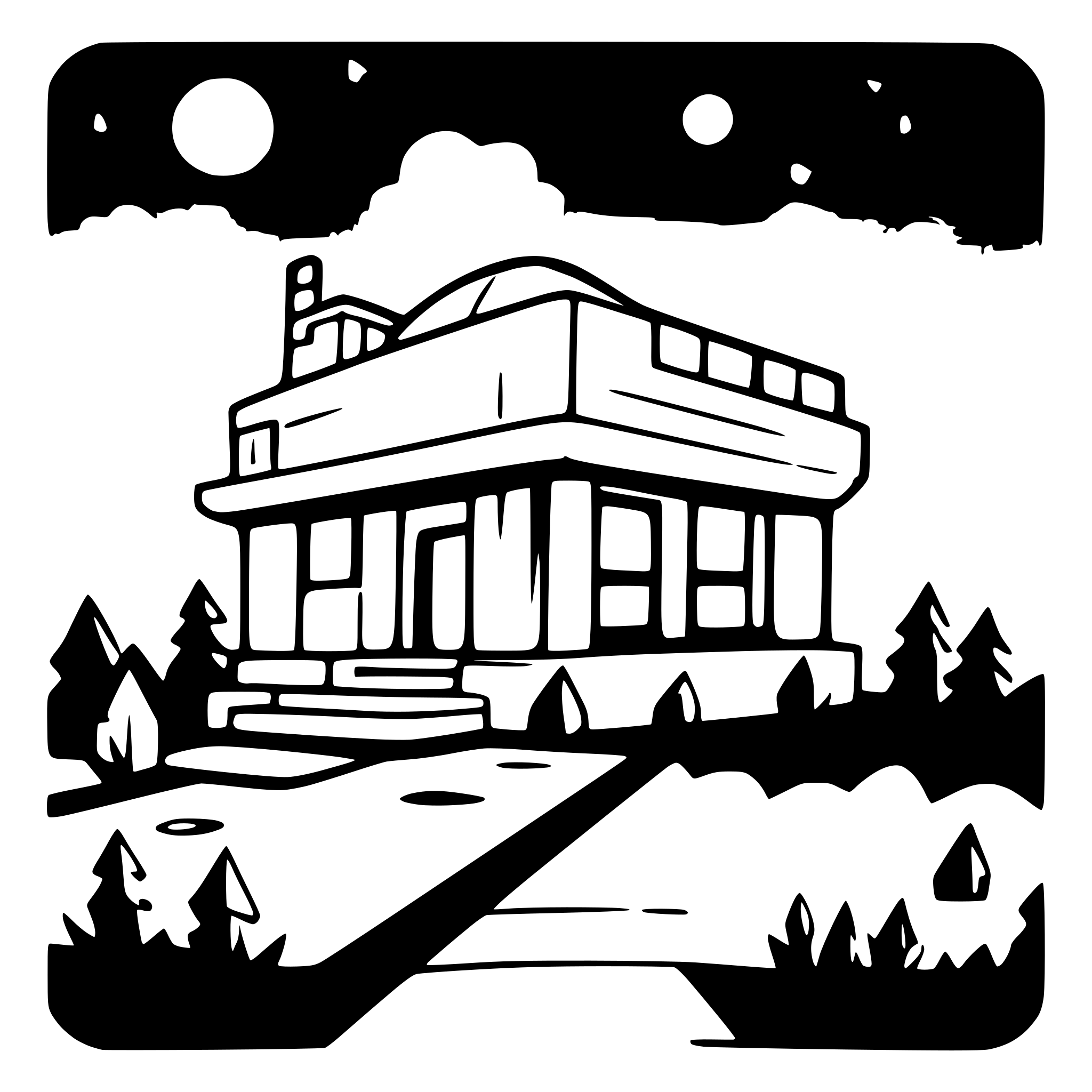 AI-generated SVG of a house floating in space