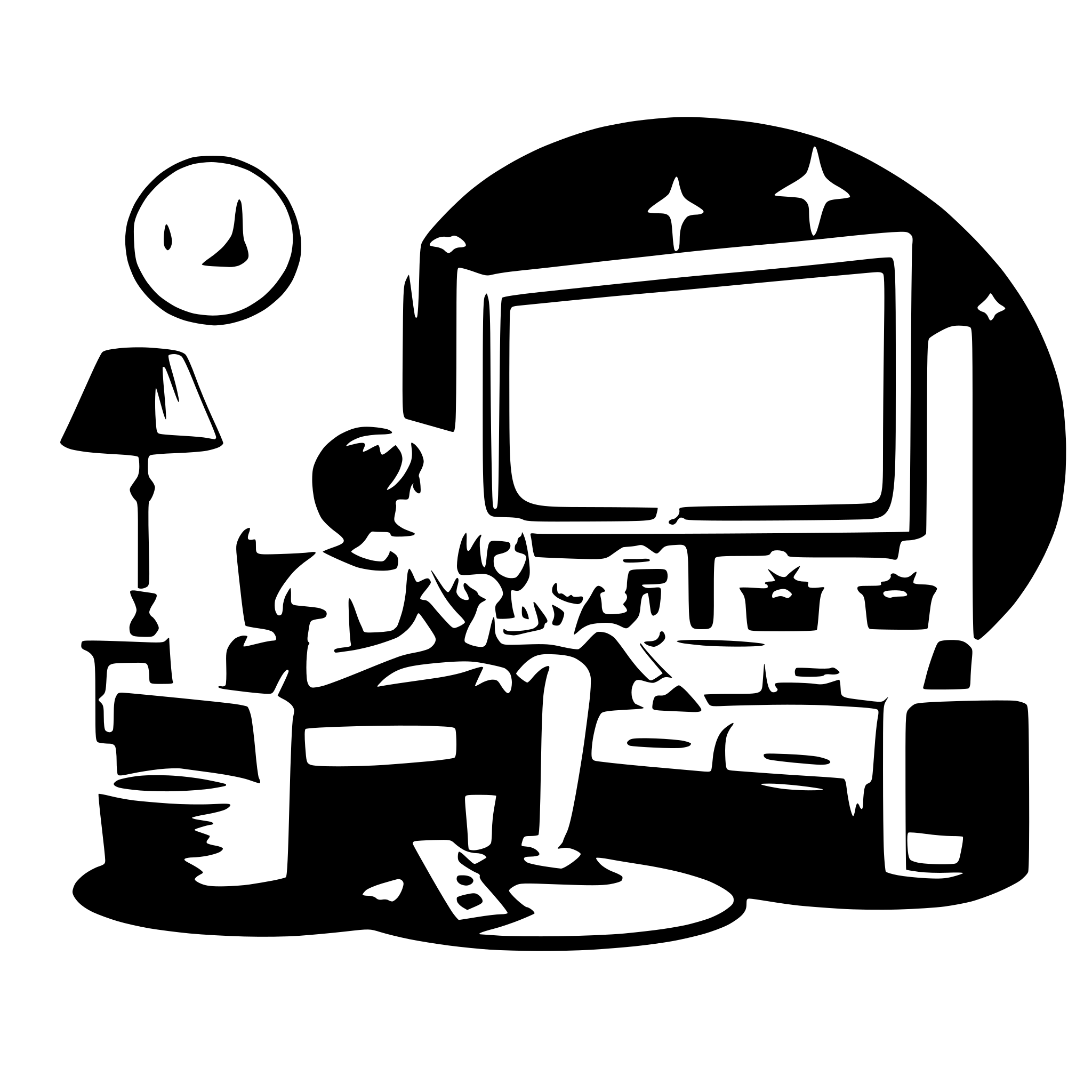 AI-generated SVG of a Movie Night at home