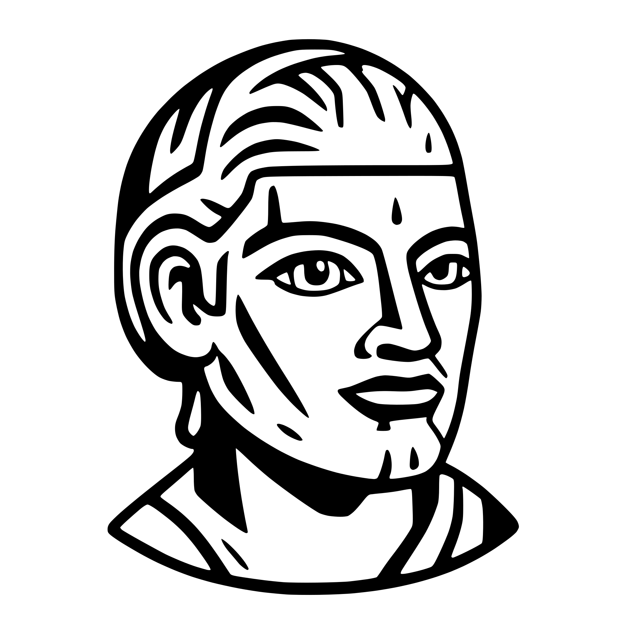 AI-generated SVG of a demosthenes face