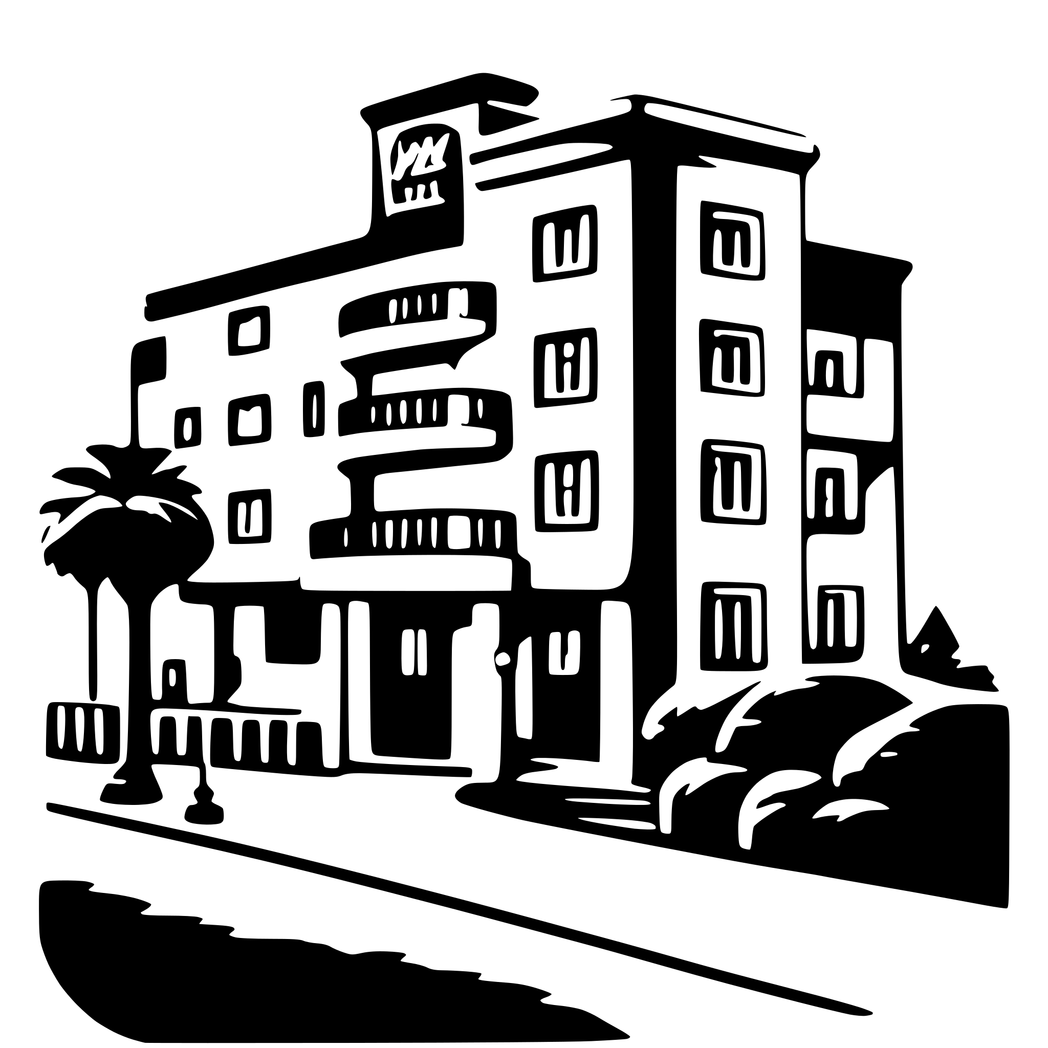 AI-generated SVG of a hotel
