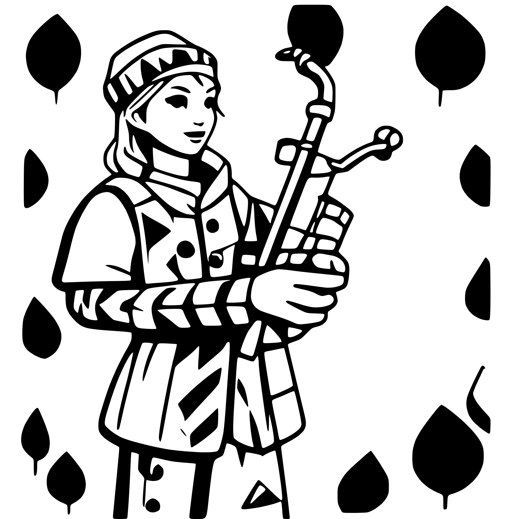 AI-generated SVG of 'Galician bagpiper'