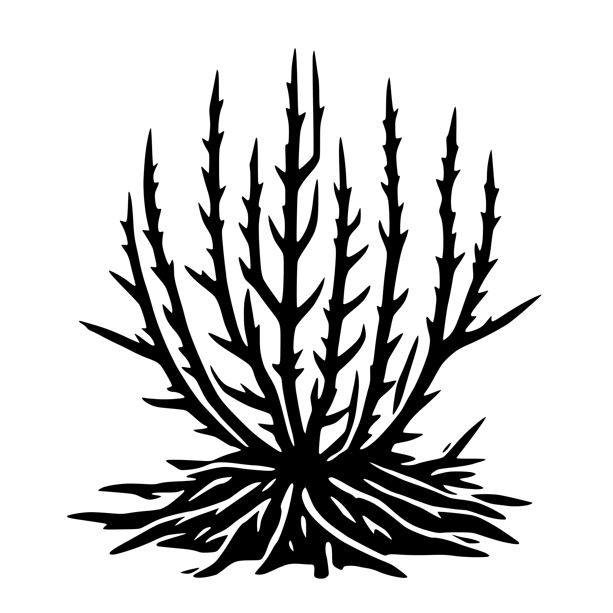 AI-generated SVG of 'tumbleweed thick lines carcas'