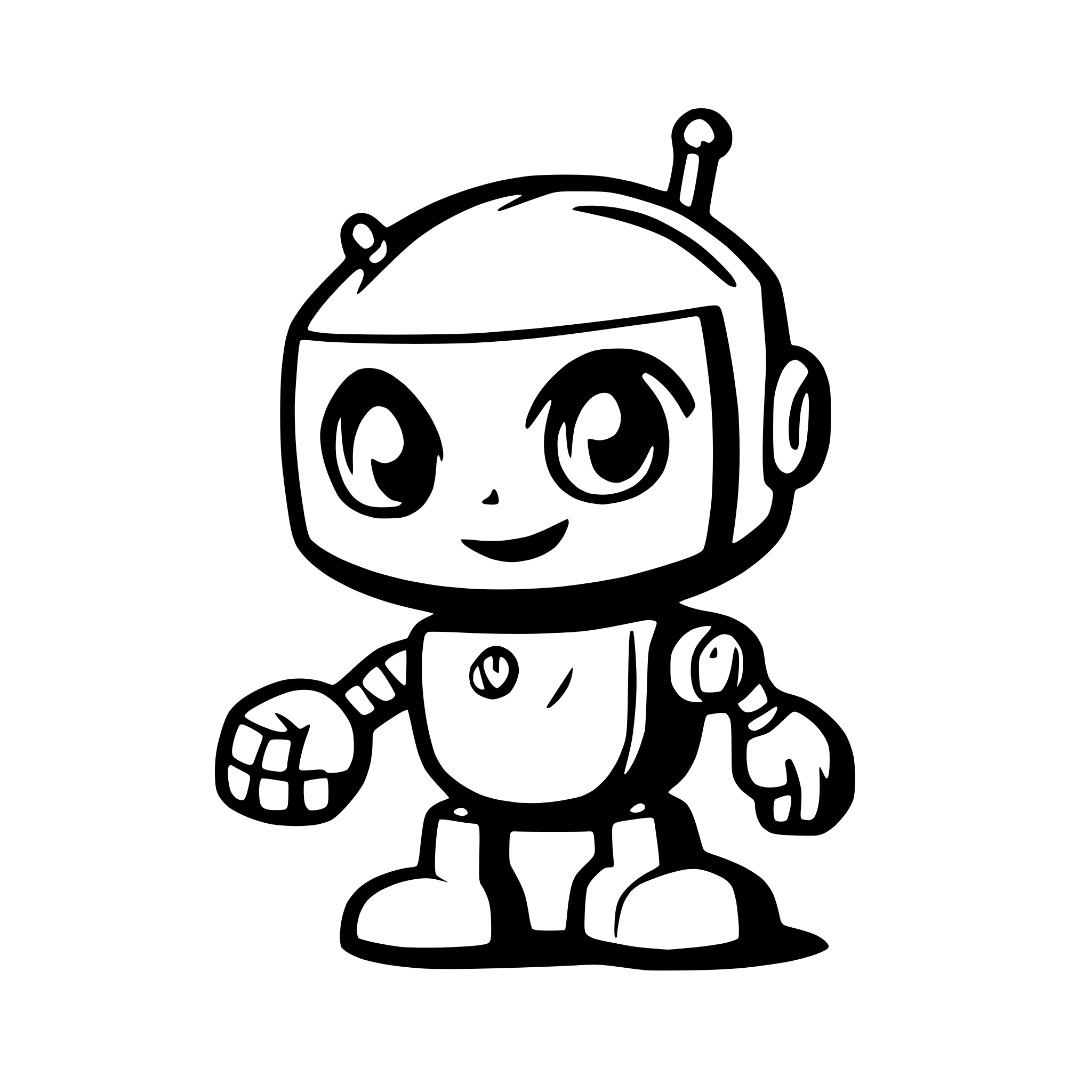 AI-generated SVG of a cute robot representing an llm