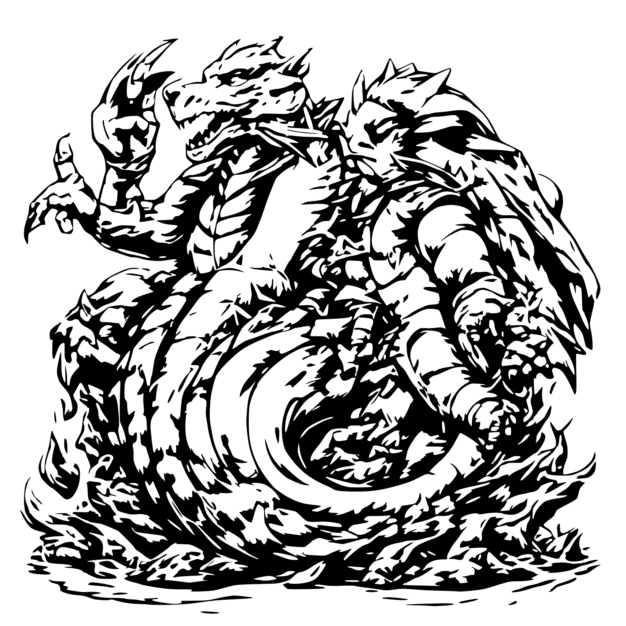 AI-generated SVG of 'Charizard blowing fire at blastoise'
