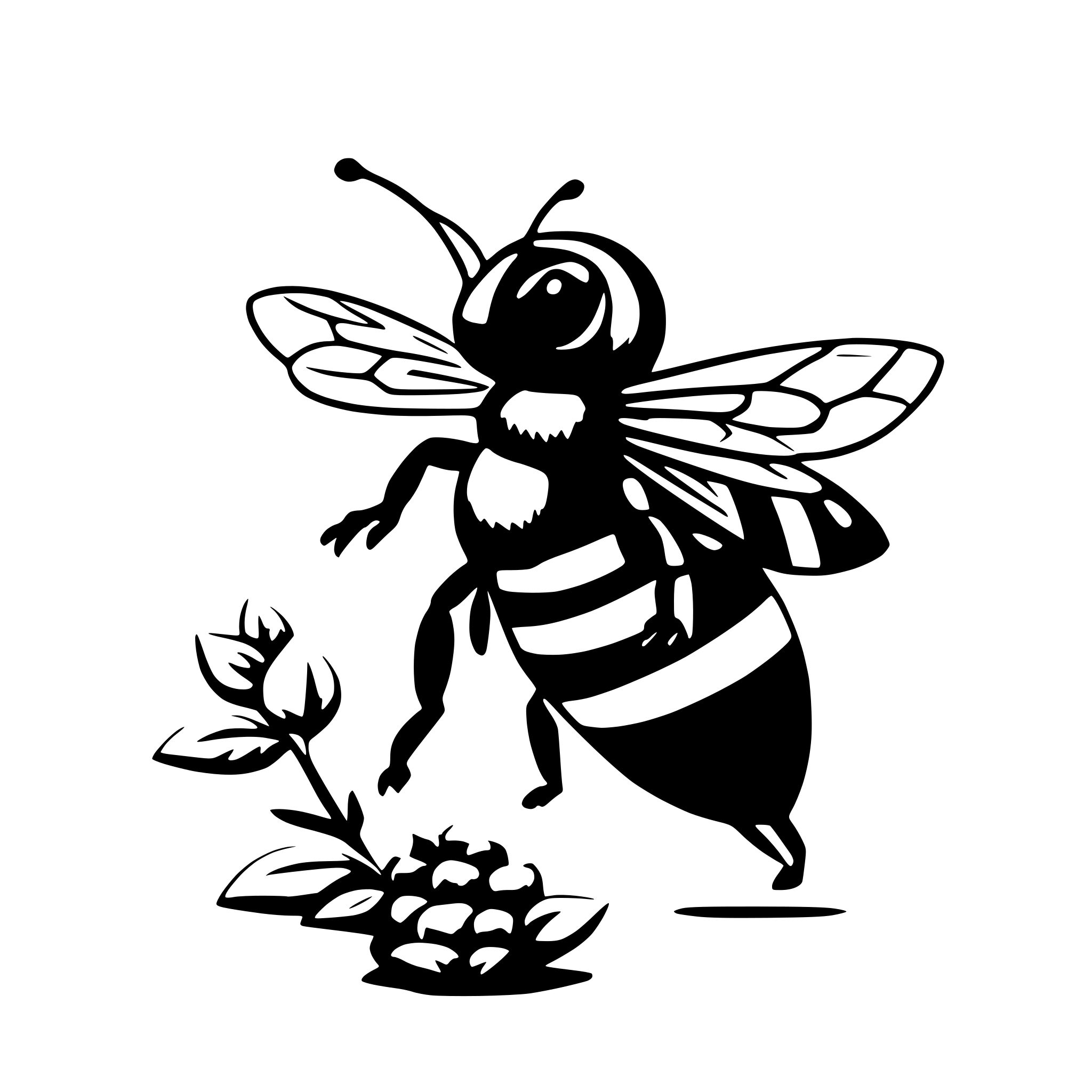 AI-generated SVG of 'bee with a honey'