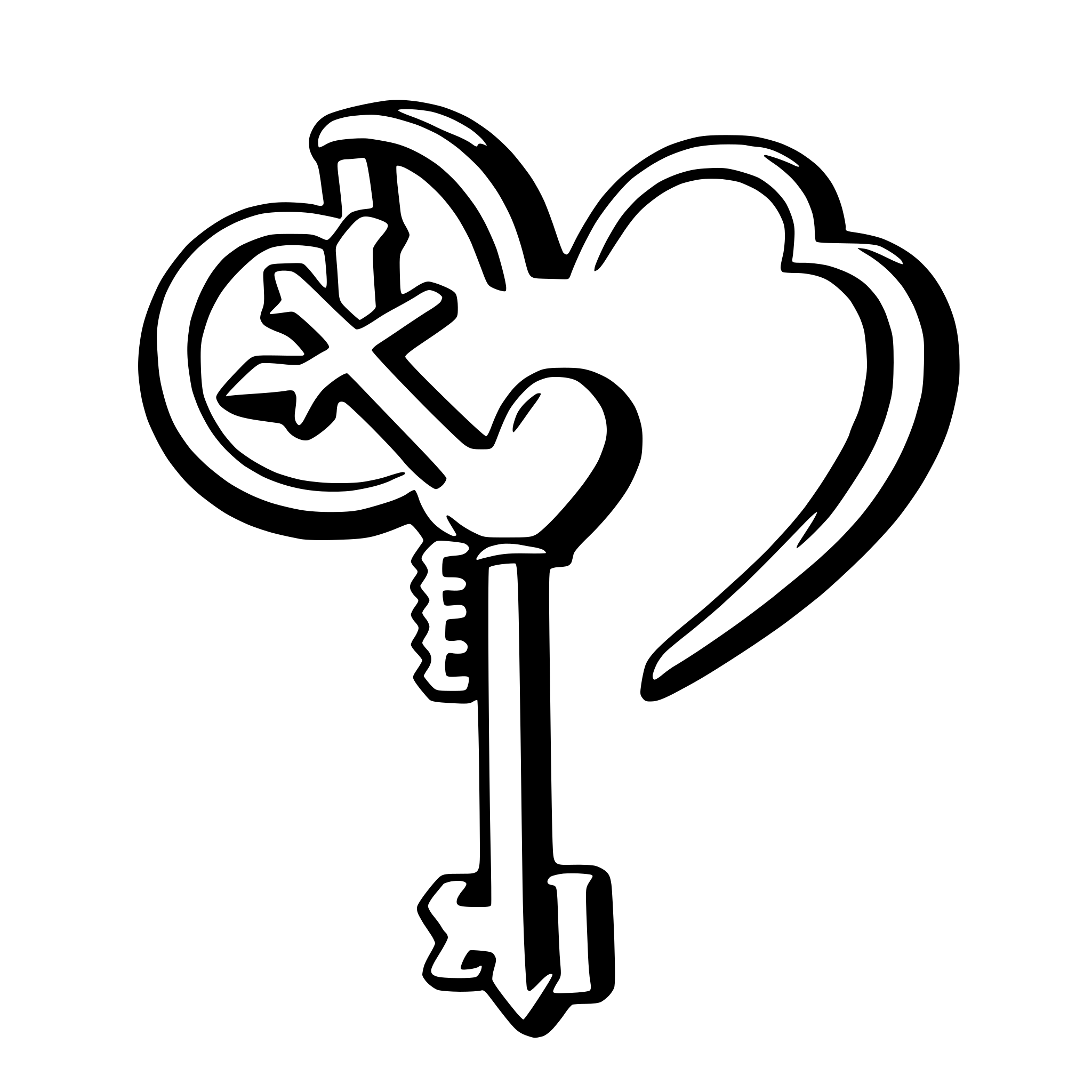 AI-generated SVG of a heart keys
