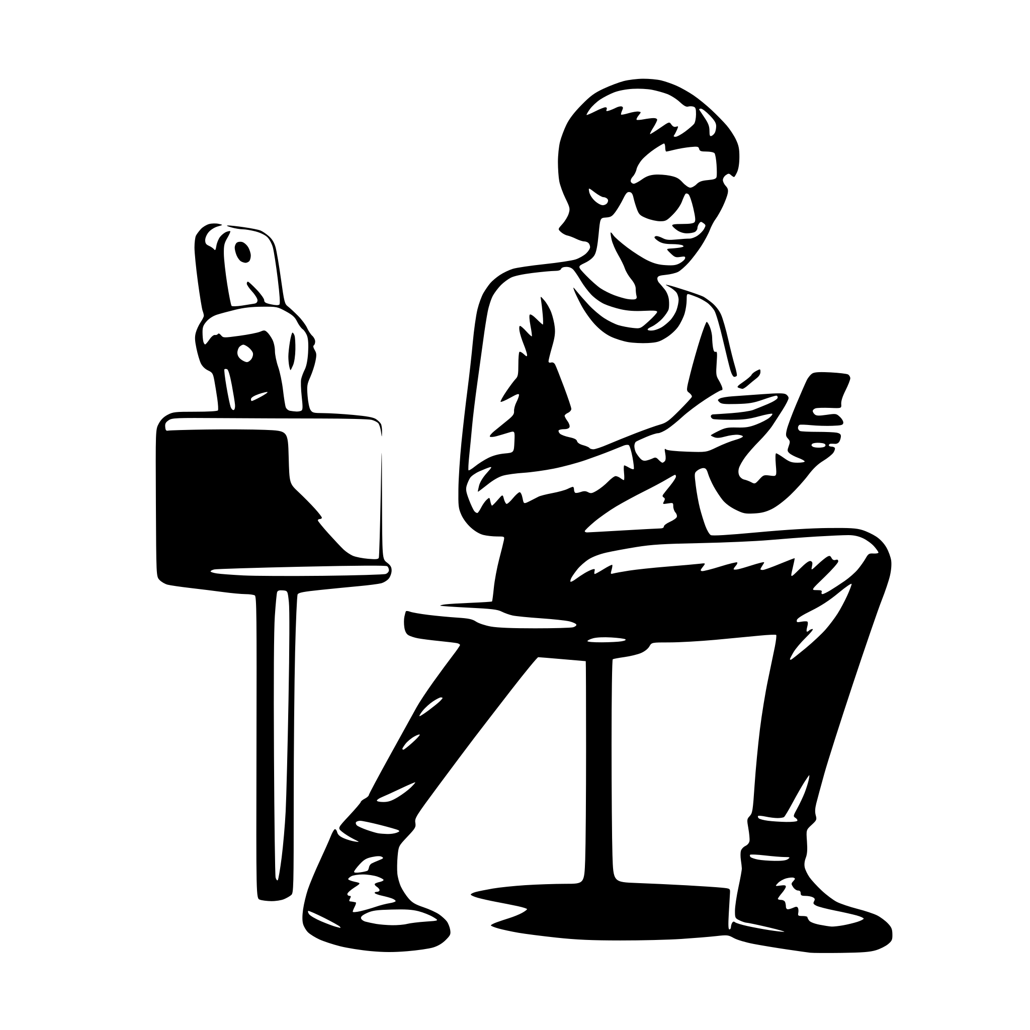 AI-generated SVG of 'a stickman on his phone'