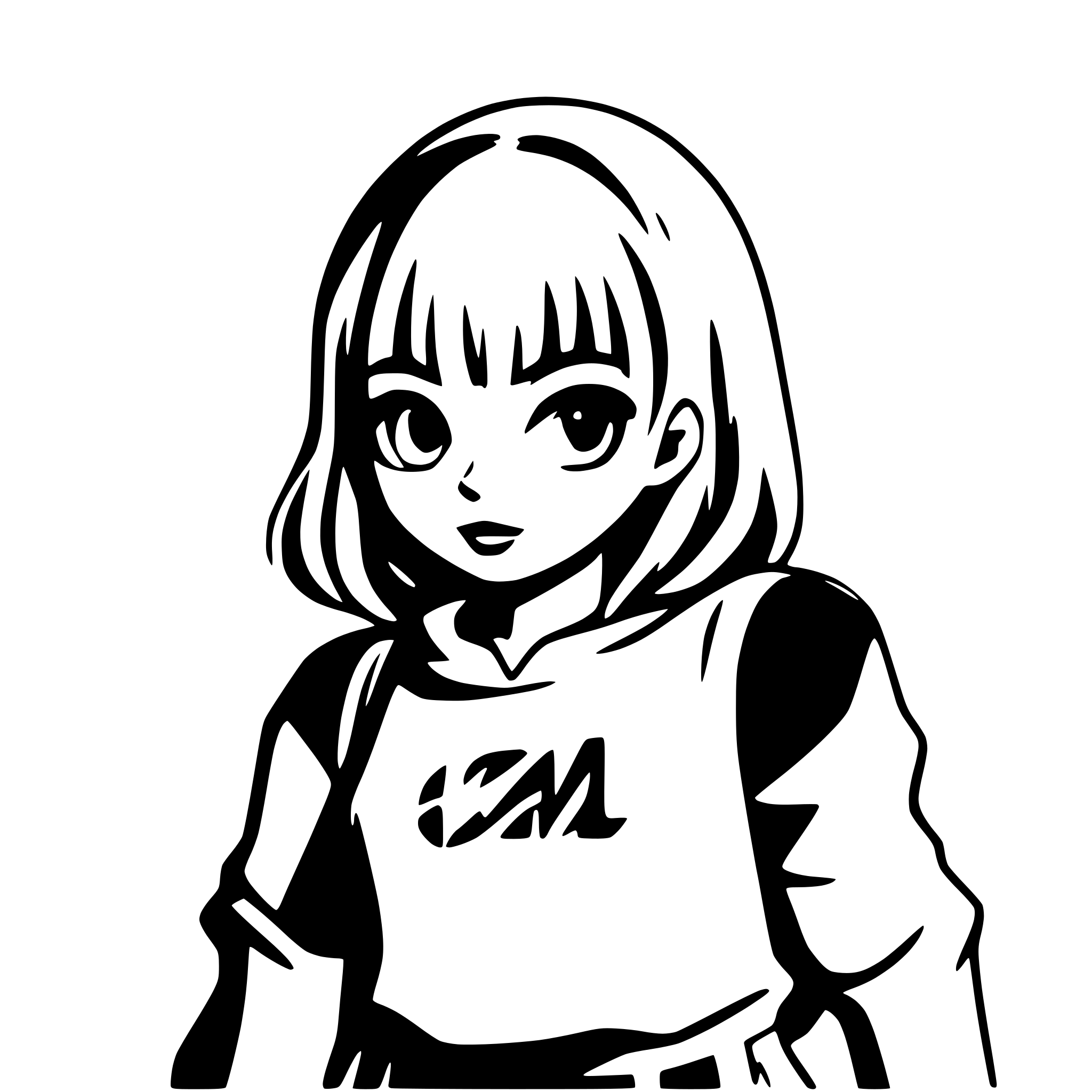 AI-generated SVG of a an anime action scene type logo for t-shirt