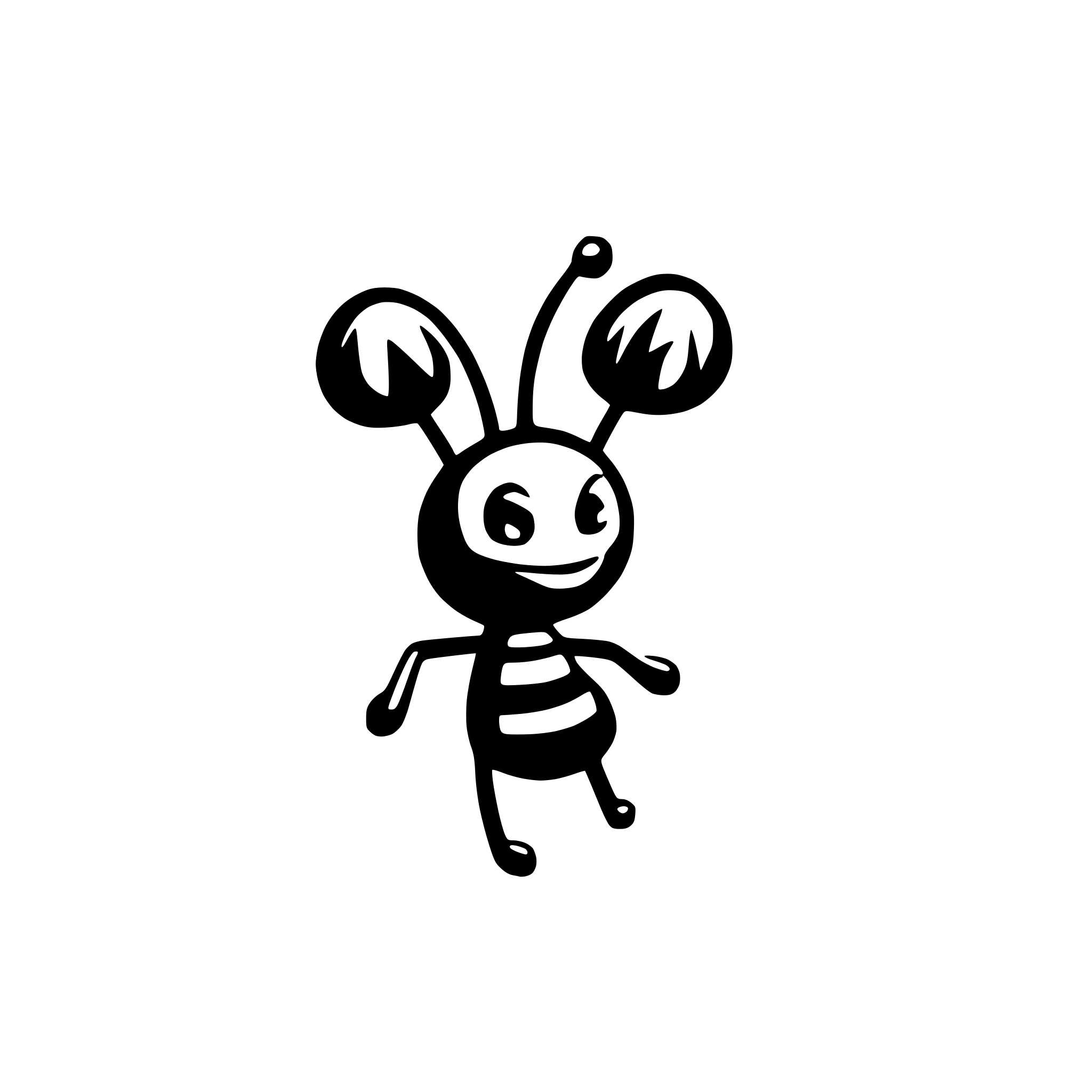 AI-generated SVG of a very happy ant