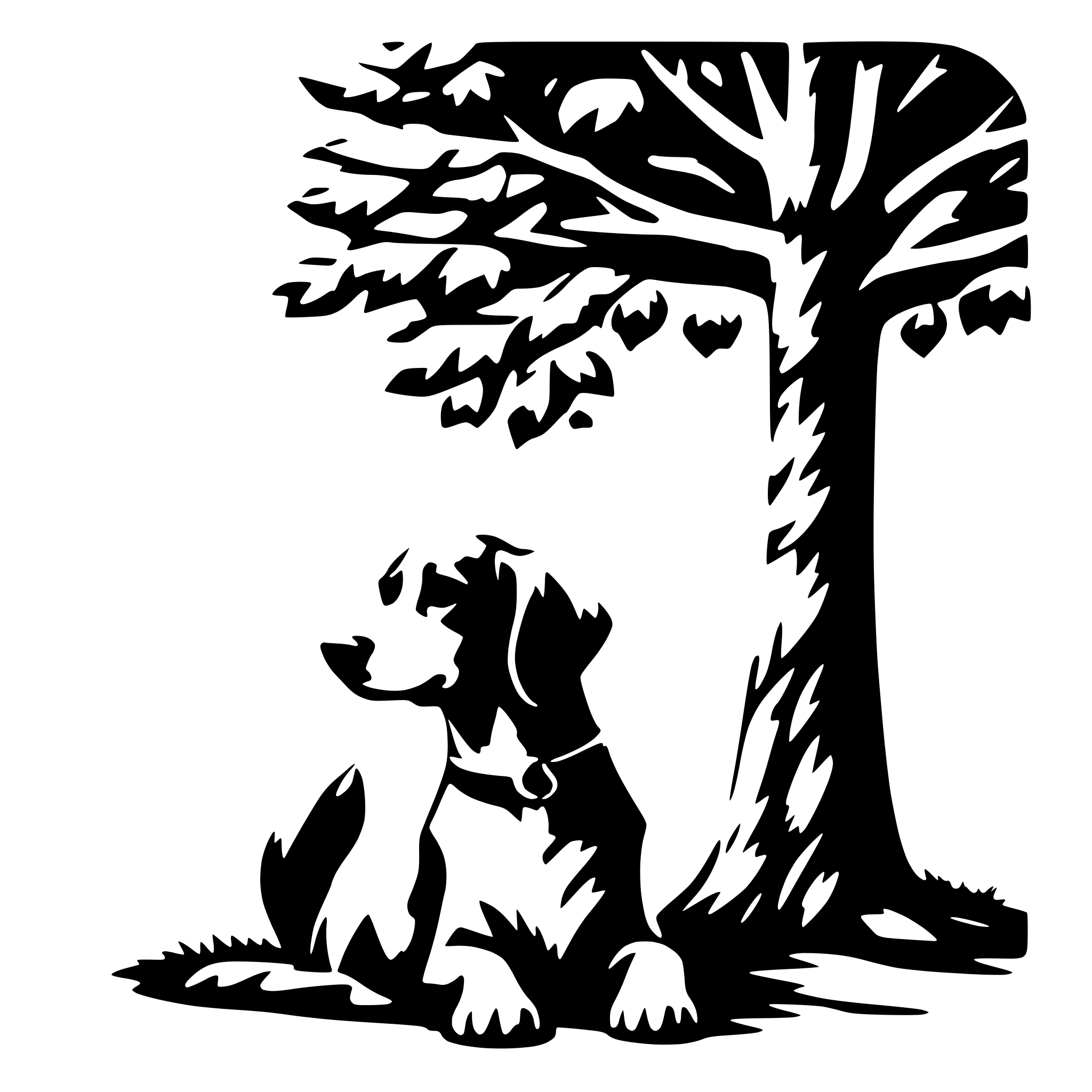 AI-generated SVG of 'dog next to a tree'