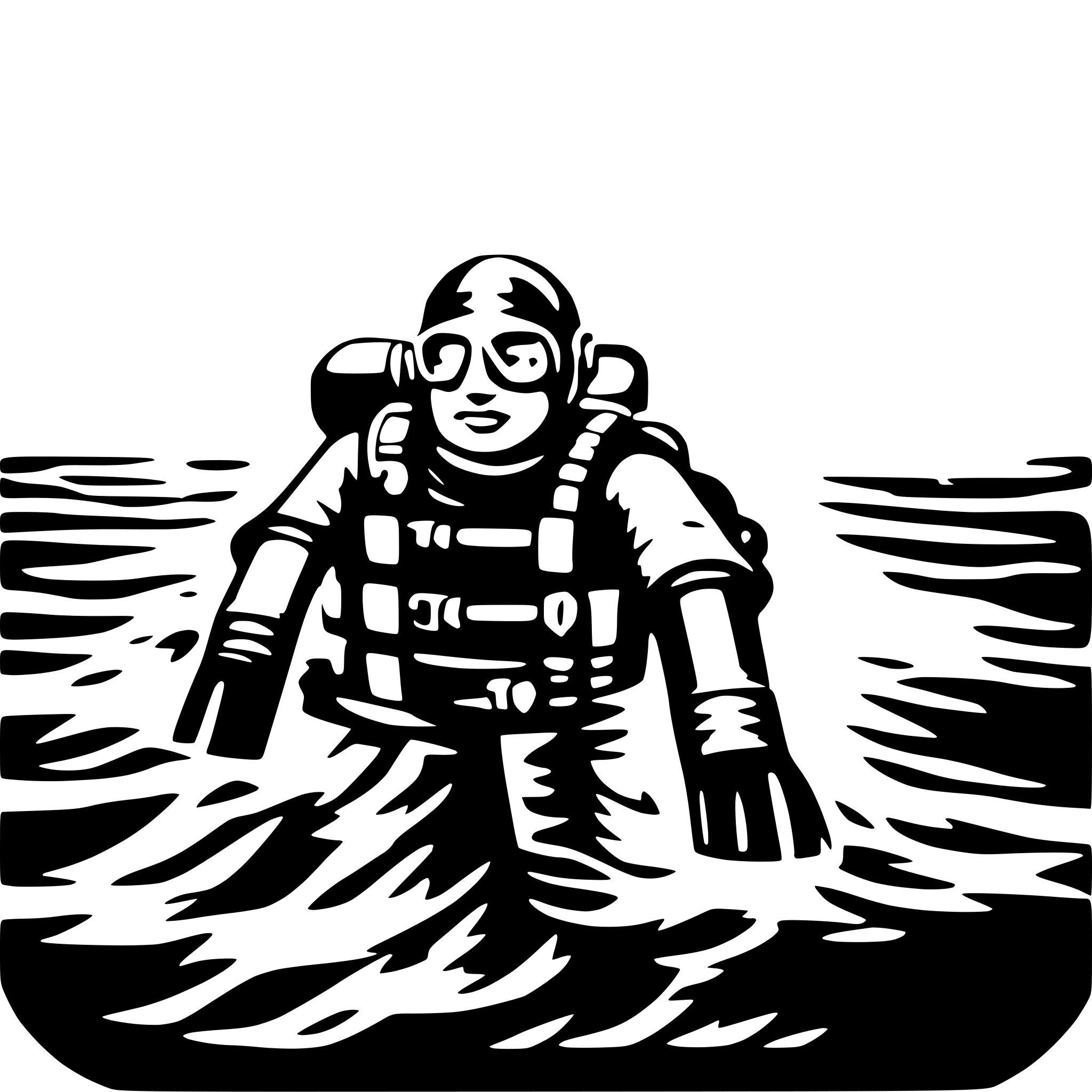 AI-generated SVG of a professional divers under water