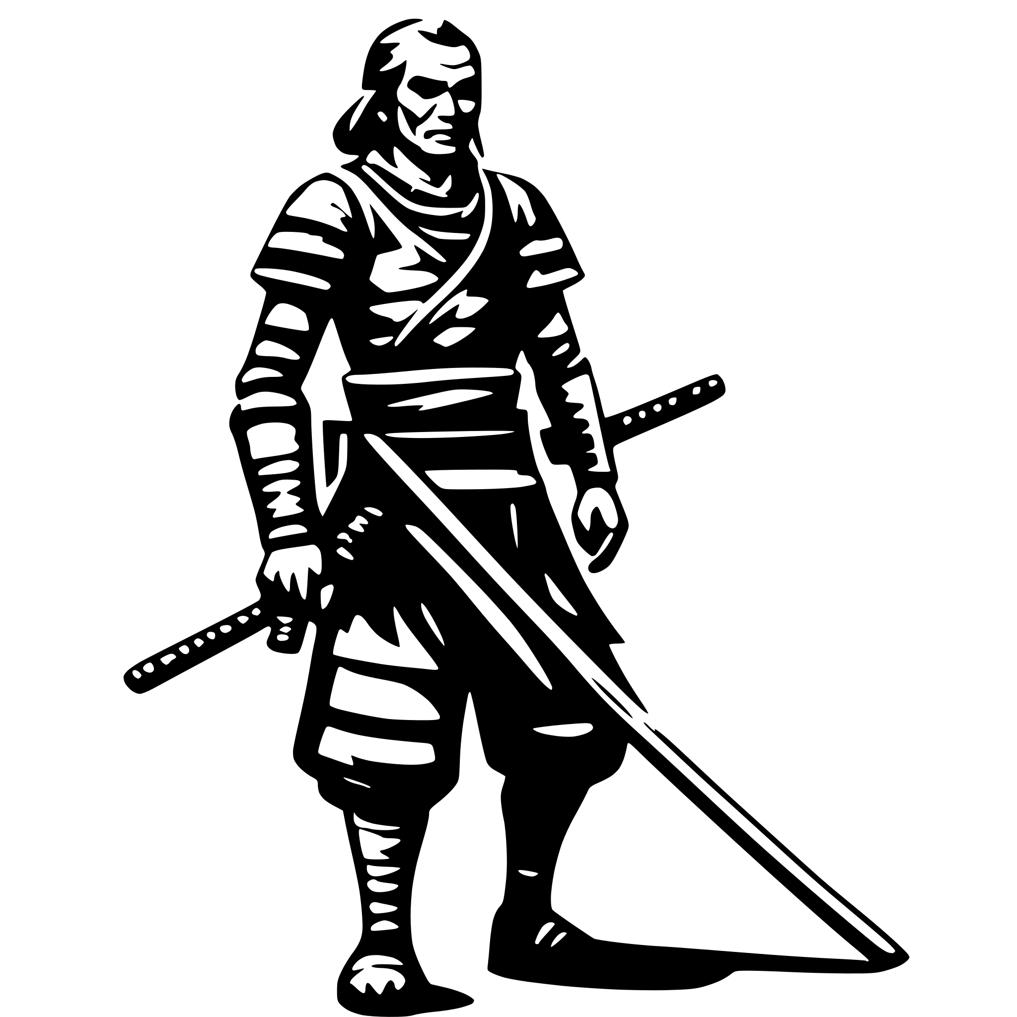 AI-generated SVG of a old samurai