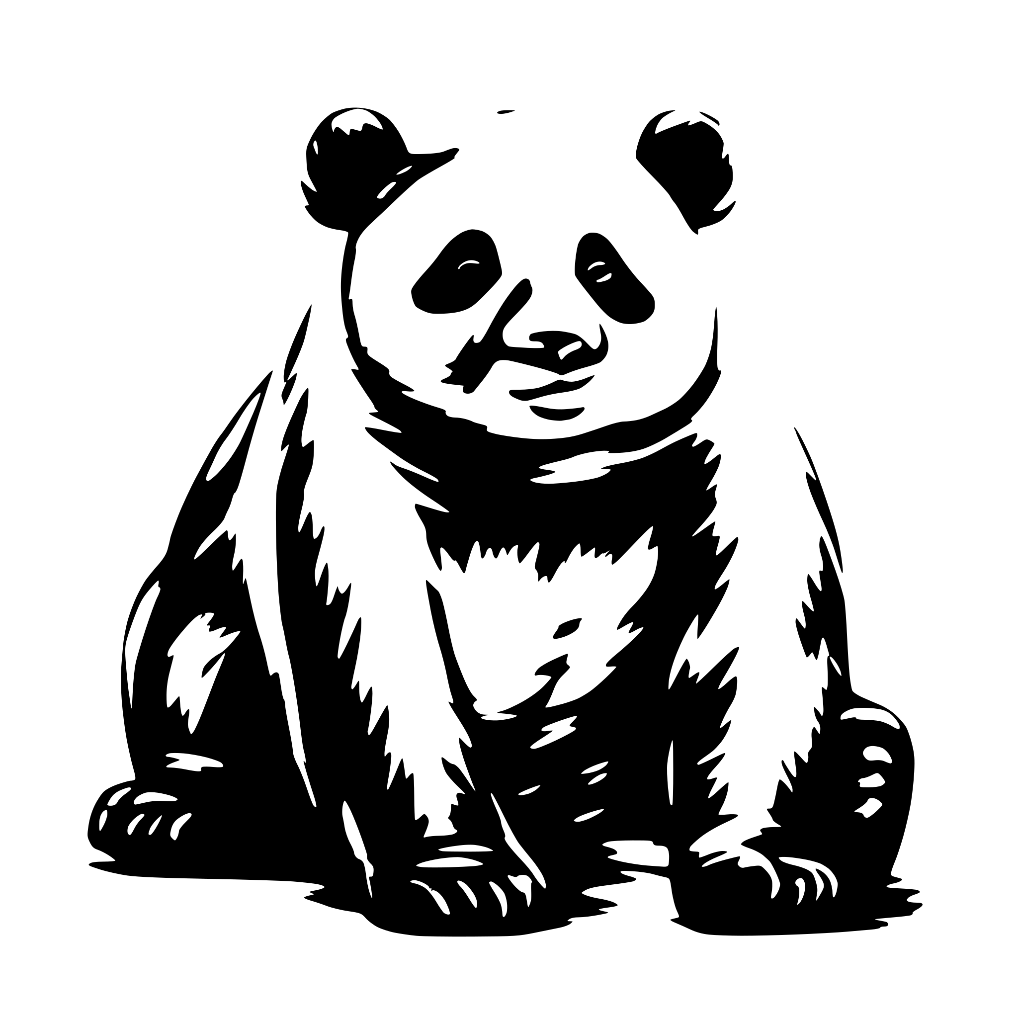 AI-generated SVG of a panda with contious lines