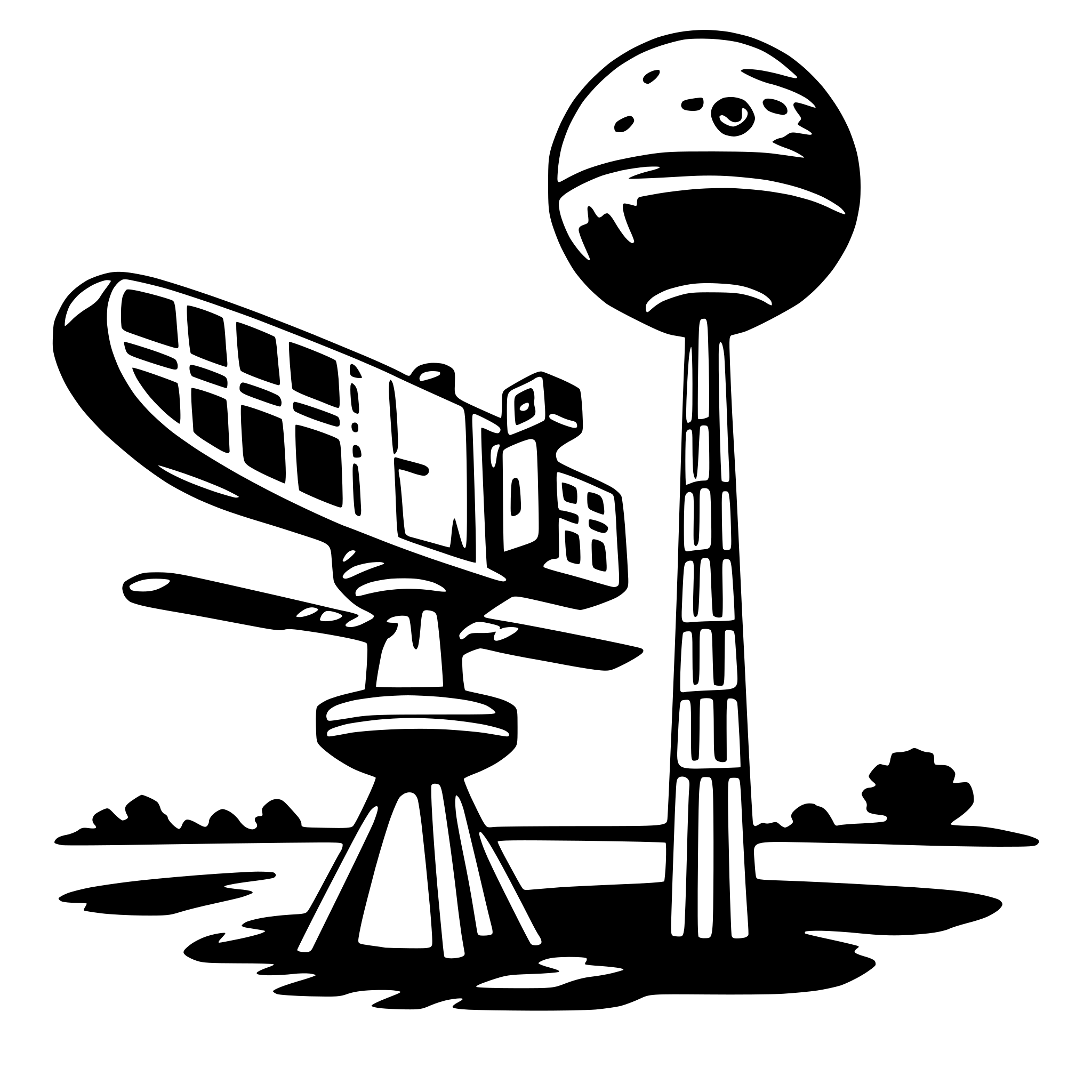 AI-generated SVG of a satellite orbiting