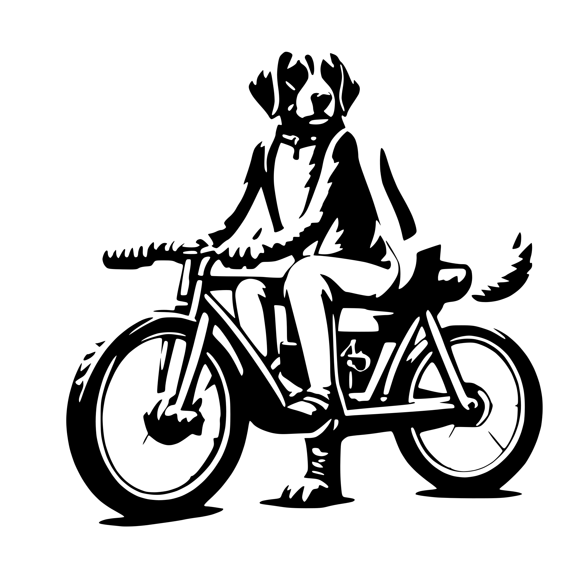 AI-generated SVG of a dog on bike