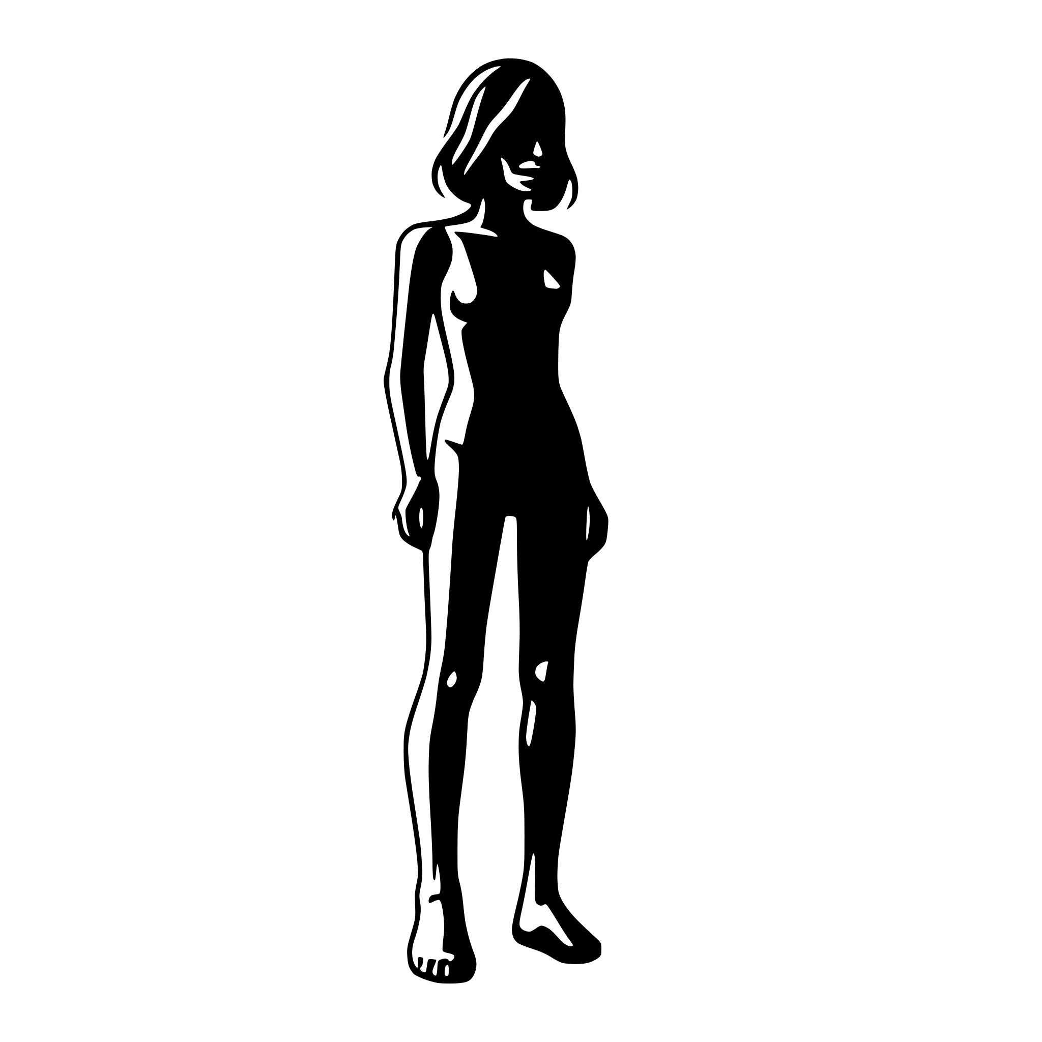 AI-generated SVG of 'full frontal human silhouette'