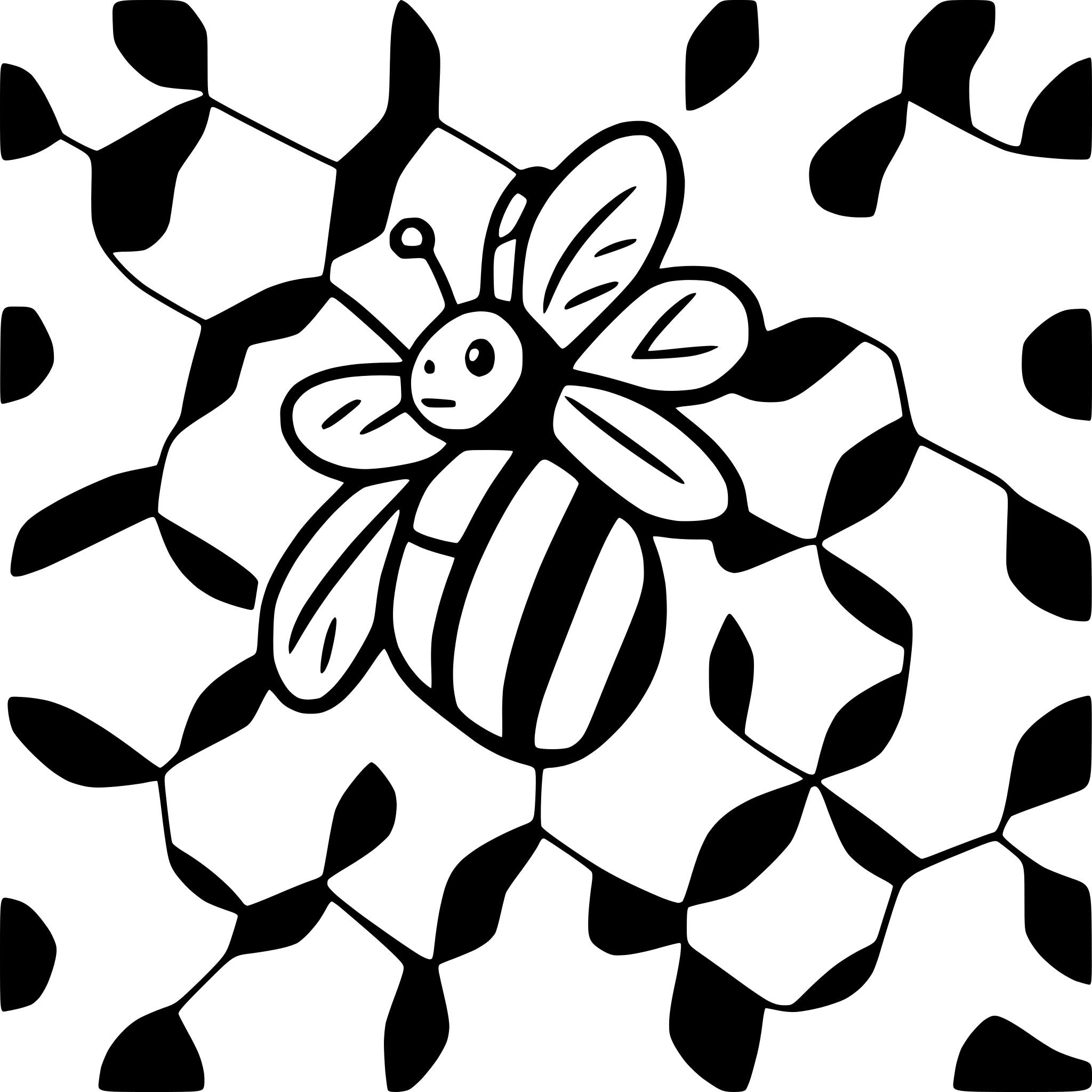 AI-generated SVG of 'honeycomb with bees'