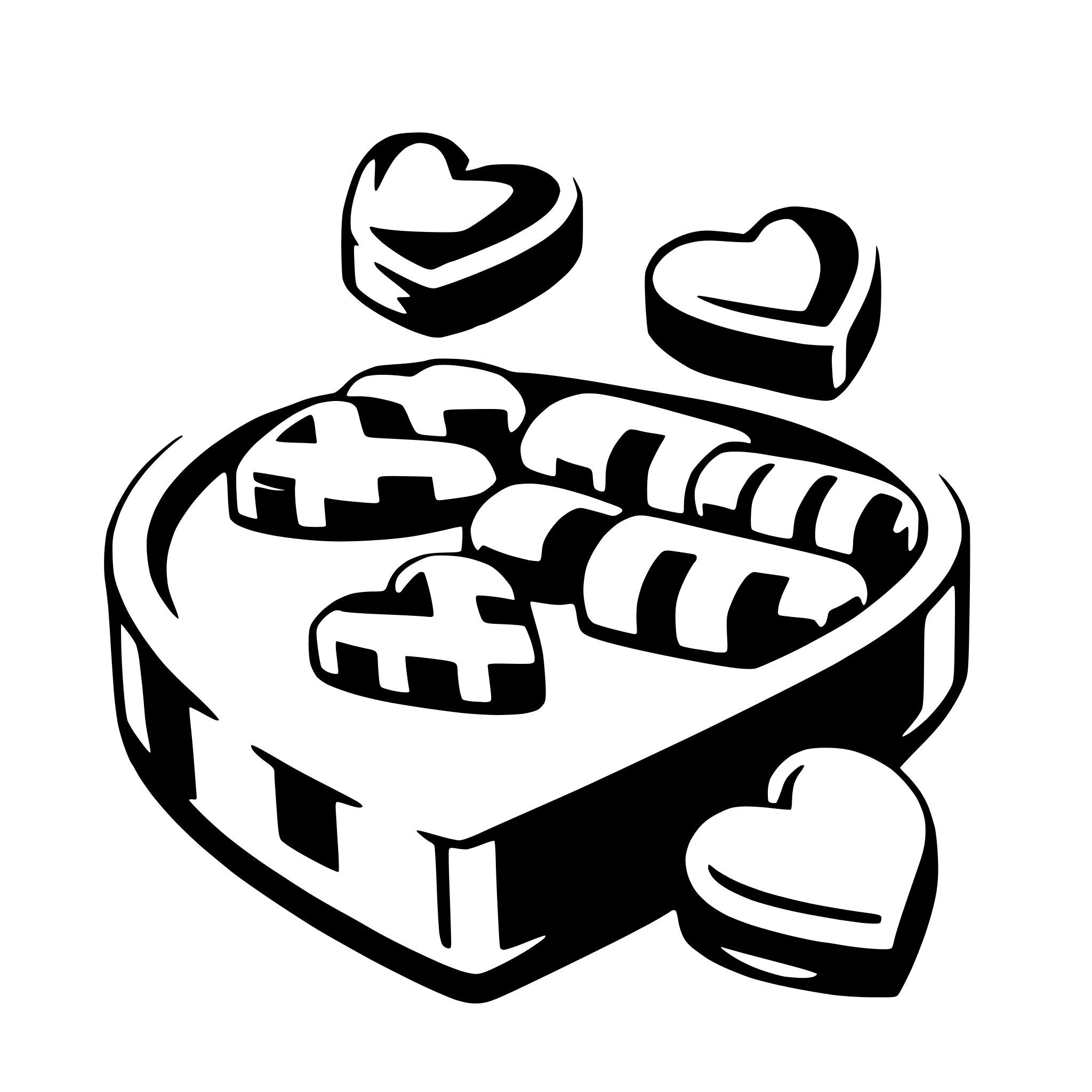 AI-generated SVG of 'sweetheart candies'