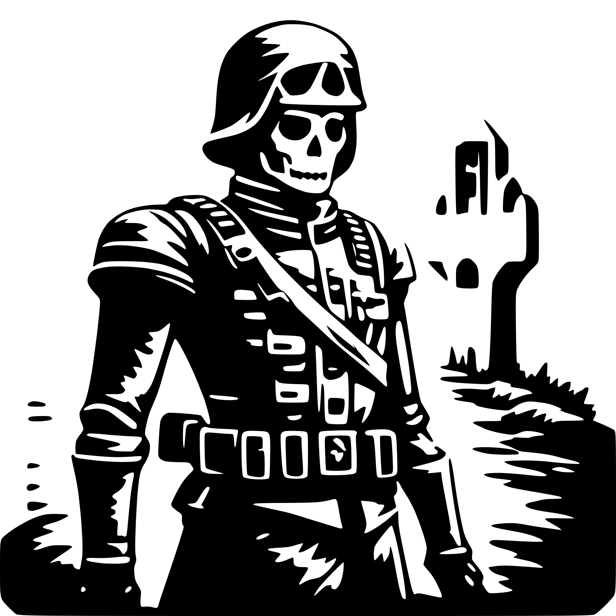 AI-generated SVG of 'ghost soldier'
