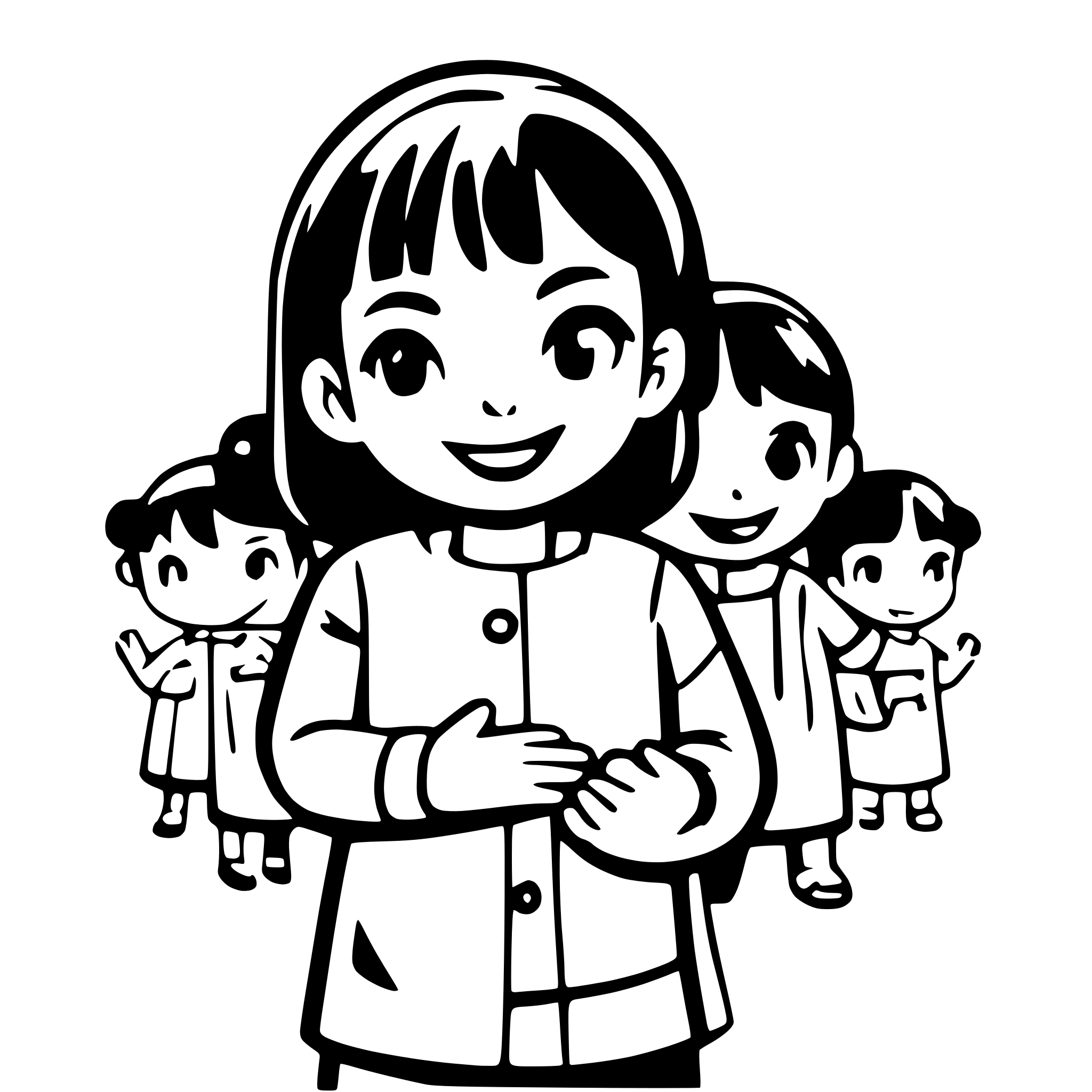 AI-generated SVG of a 12 Children holdng hands