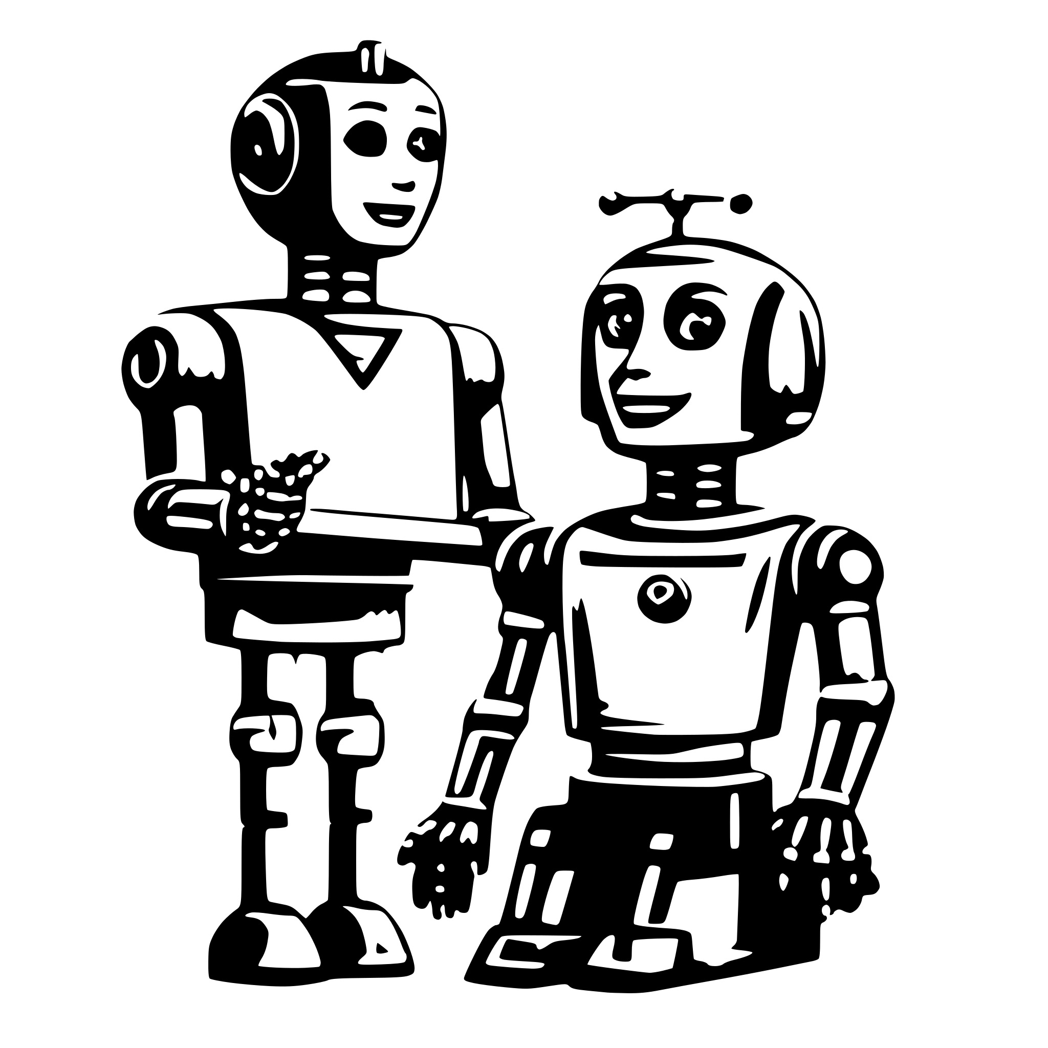 AI-generated SVG of a A ai robot is teacher teaching a man