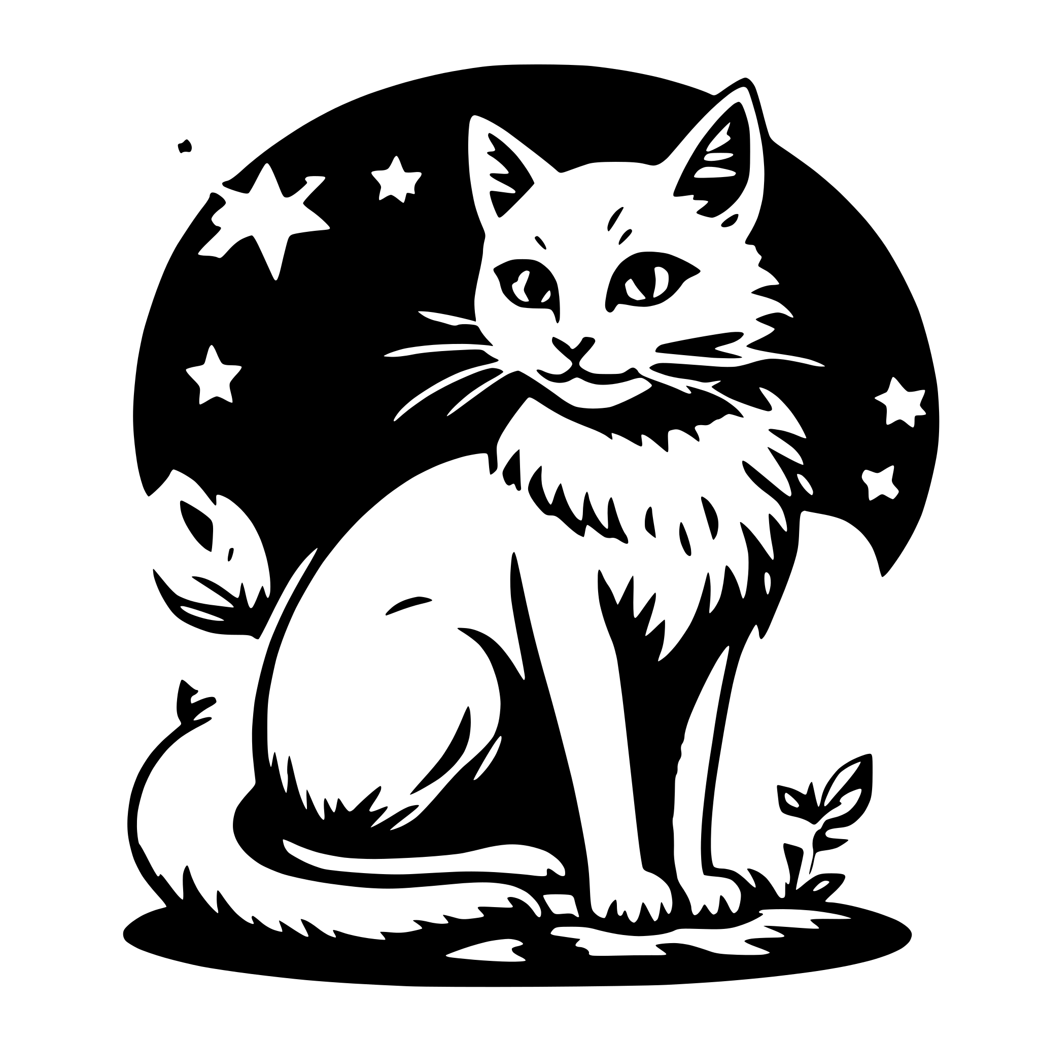 AI-generated SVG of 'fairy magic cat'