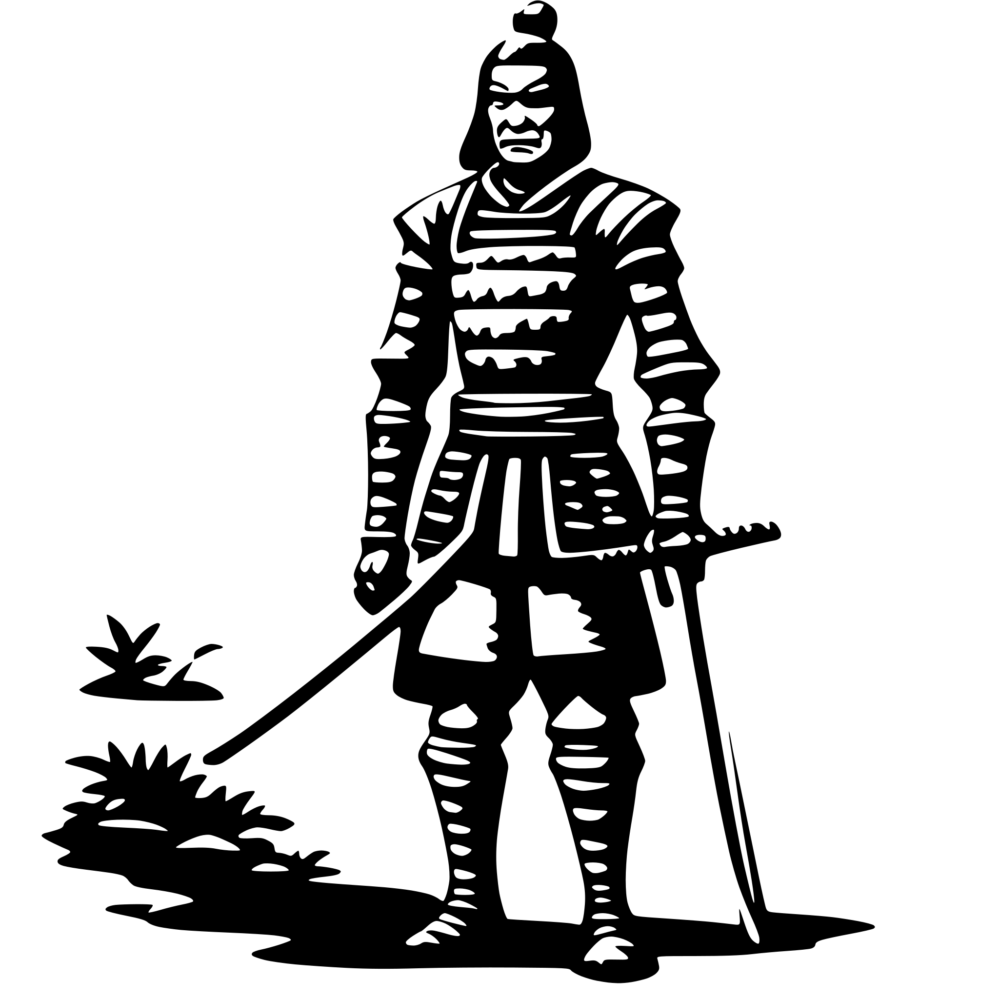 AI-generated SVG of a old samurai