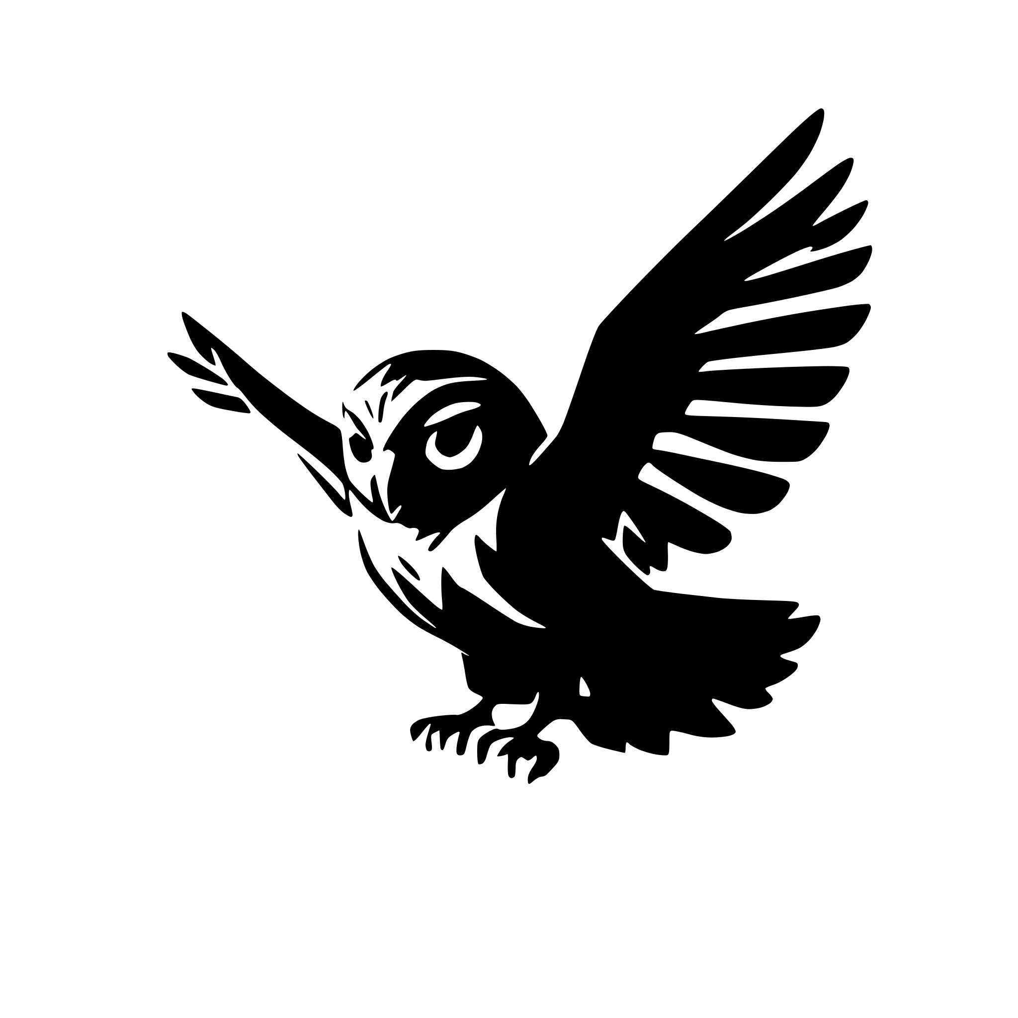 AI-generated SVG of a flying owl silhouette black realistic