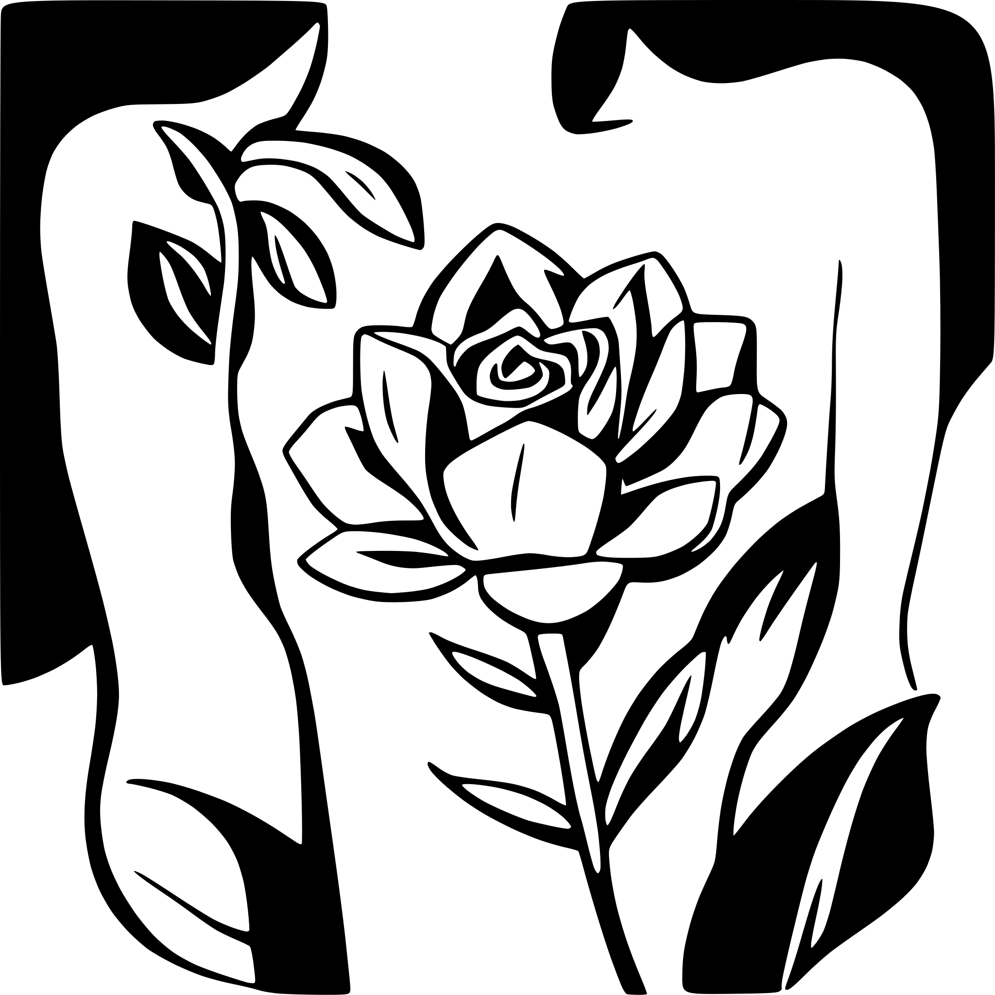 AI-generated SVG of a Floral tattoo