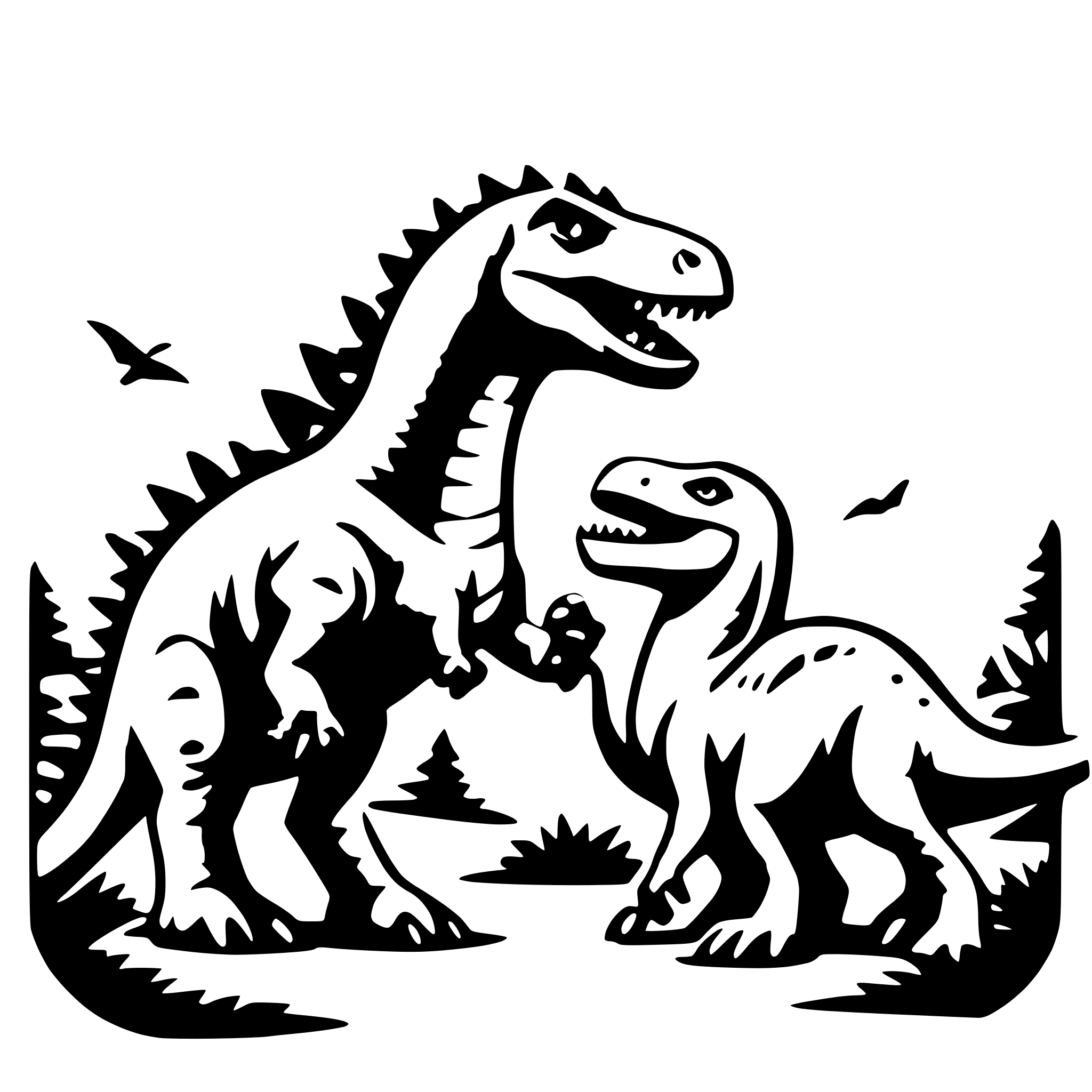 AI-generated SVG of a dinosaurs fighting