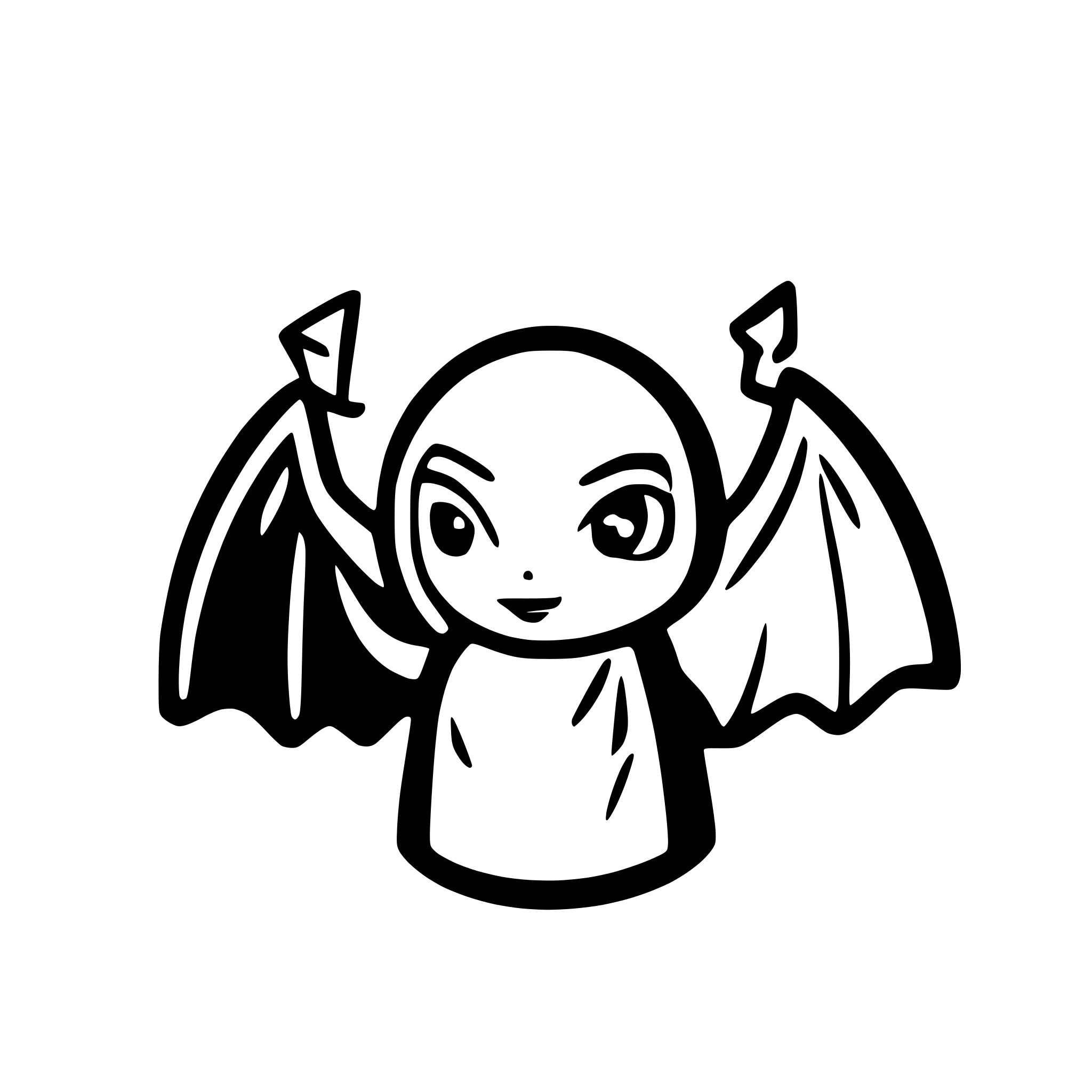 AI-generated SVG of 'cthulhu with small bat wings on its head icon'