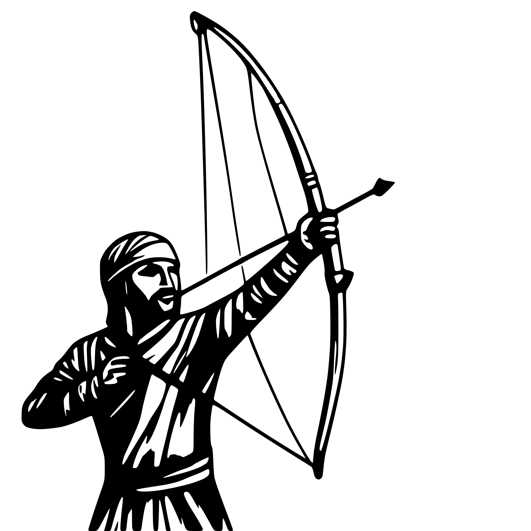 AI-generated SVG of 'a Persian ancient man, an archer, with a bow'