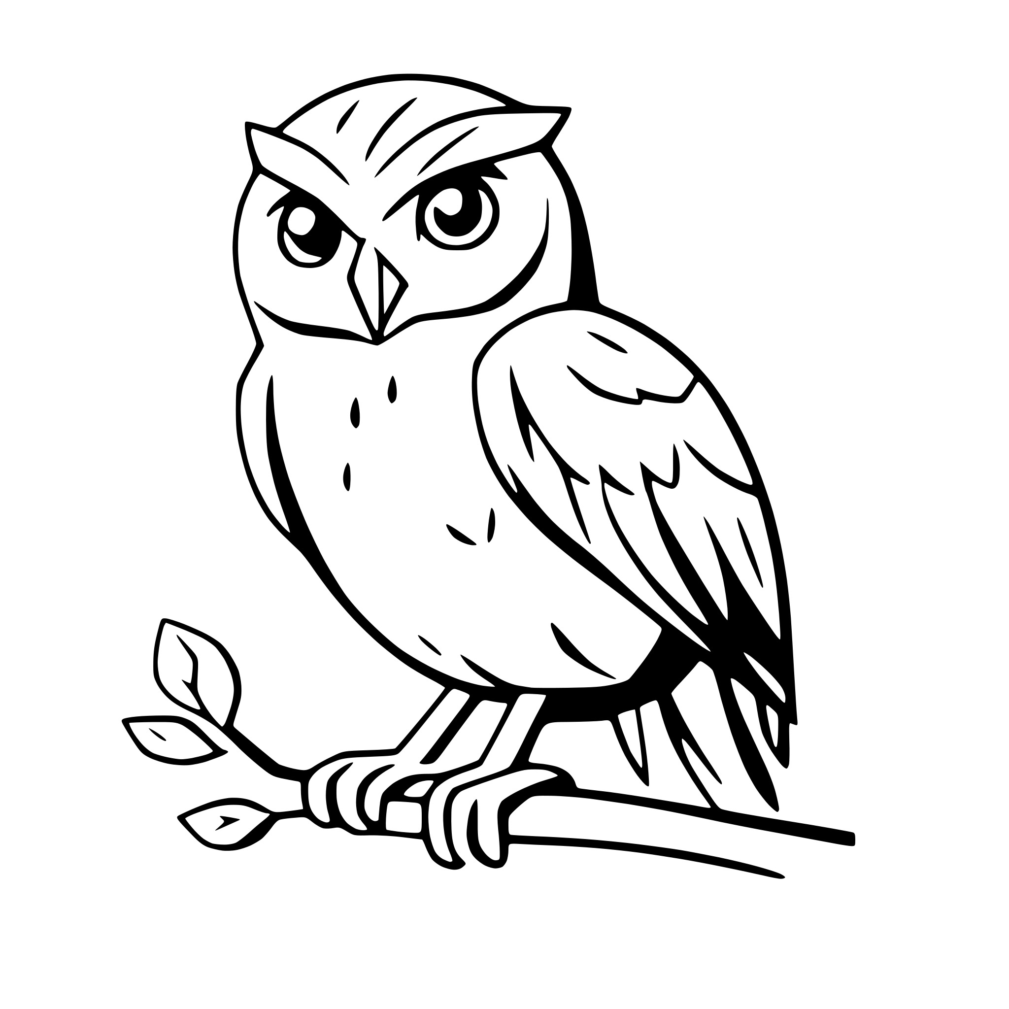 AI-generated SVG of a owl perched on branch