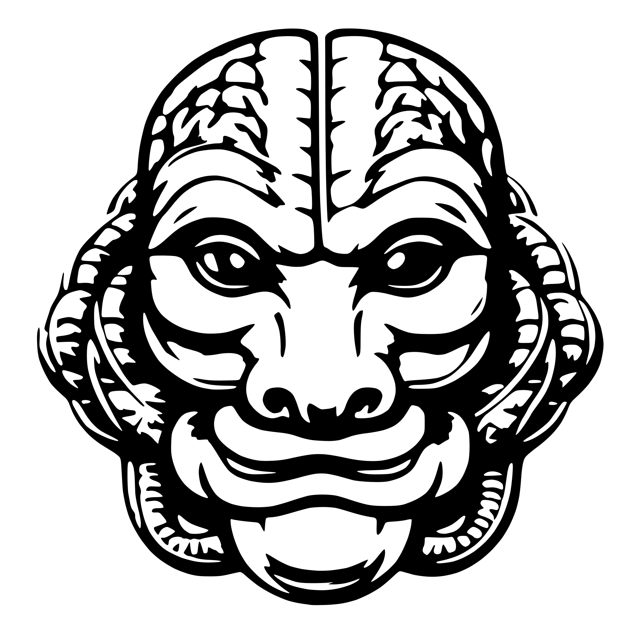 AI-generated SVG of 'Old oriental snake-sage mask'