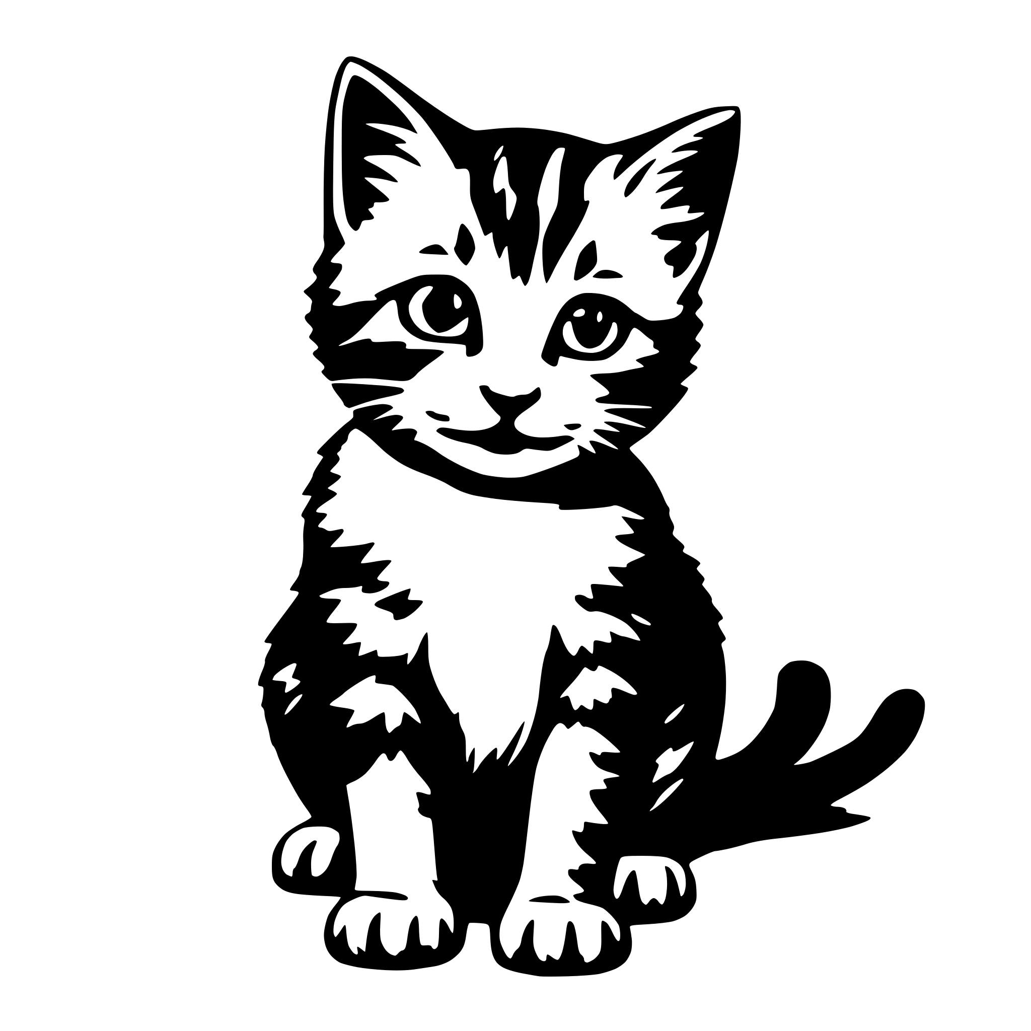 AI-generated SVG of 'cheerful kitten realistic'