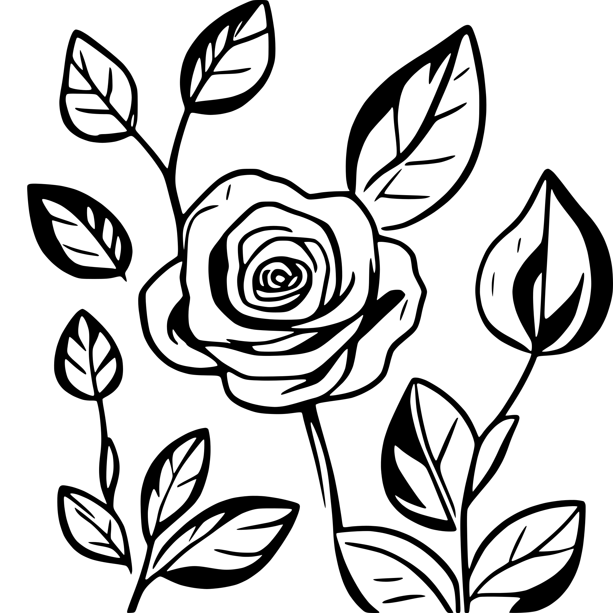 AI-generated SVG of a Floral tattoo minimalist fine-line design